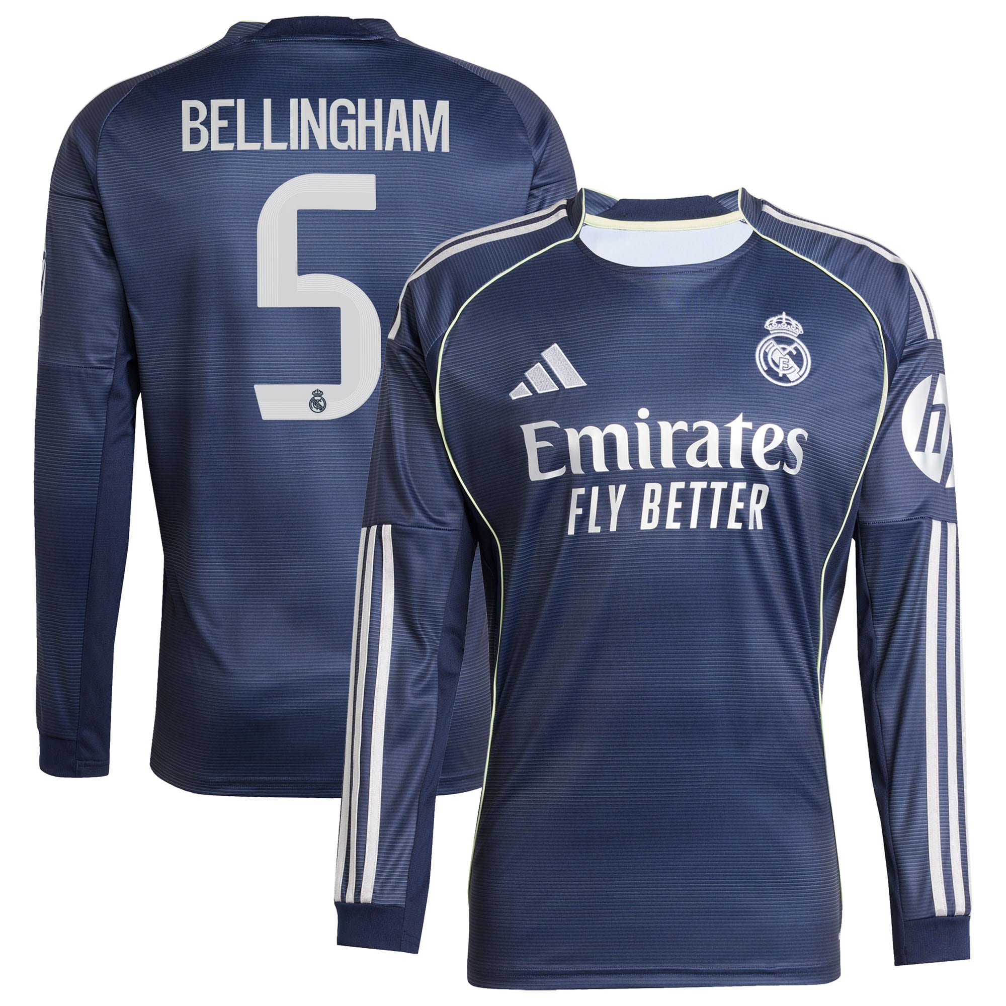 Jude Bellingham Real Madrid 2025/26 Away Long Sleeve Jersey
