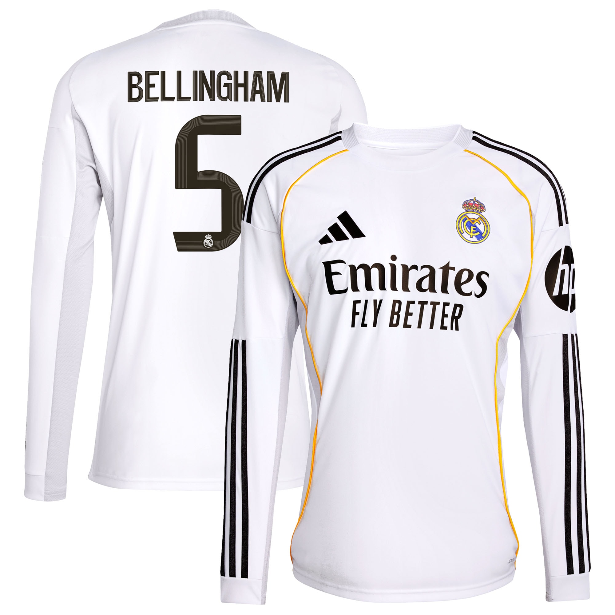 Jude Bellingham Real Madrid 2025/26 Home Long Sleeve Jersey
