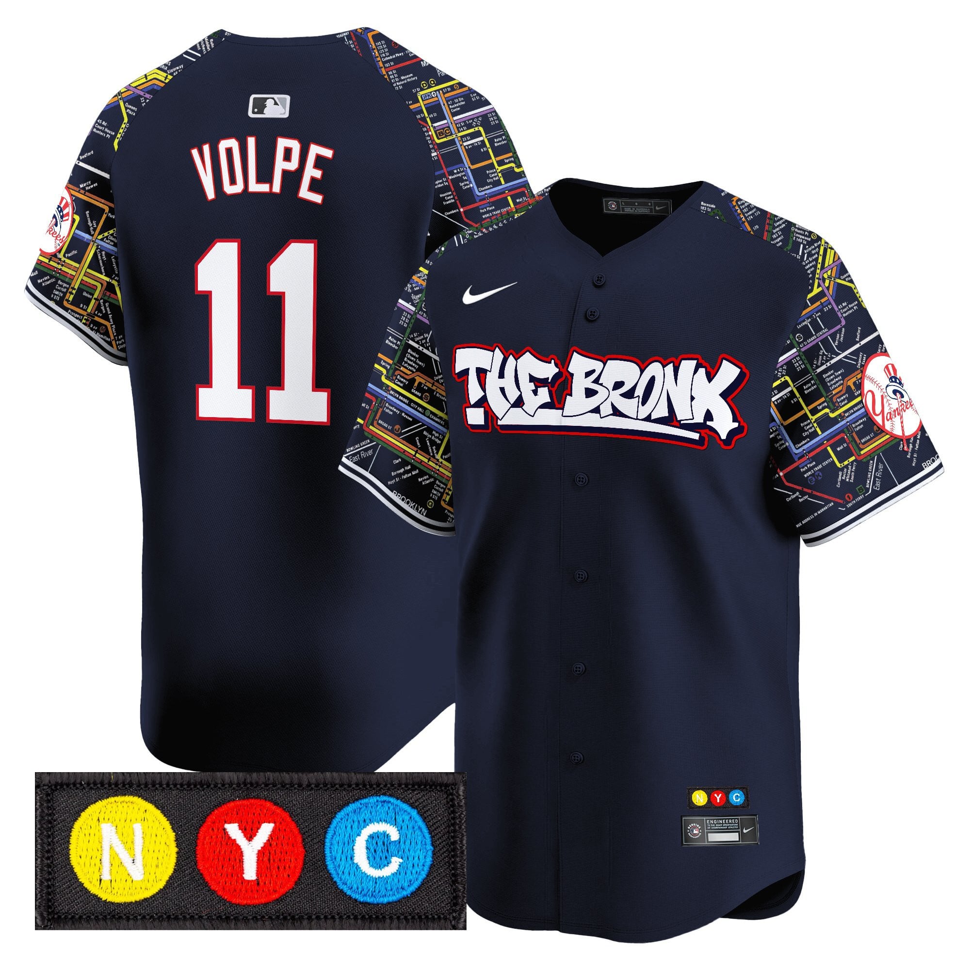 Alternative view of Judge Yankees Subway Jersey - Nike - Navy Bronx Edition