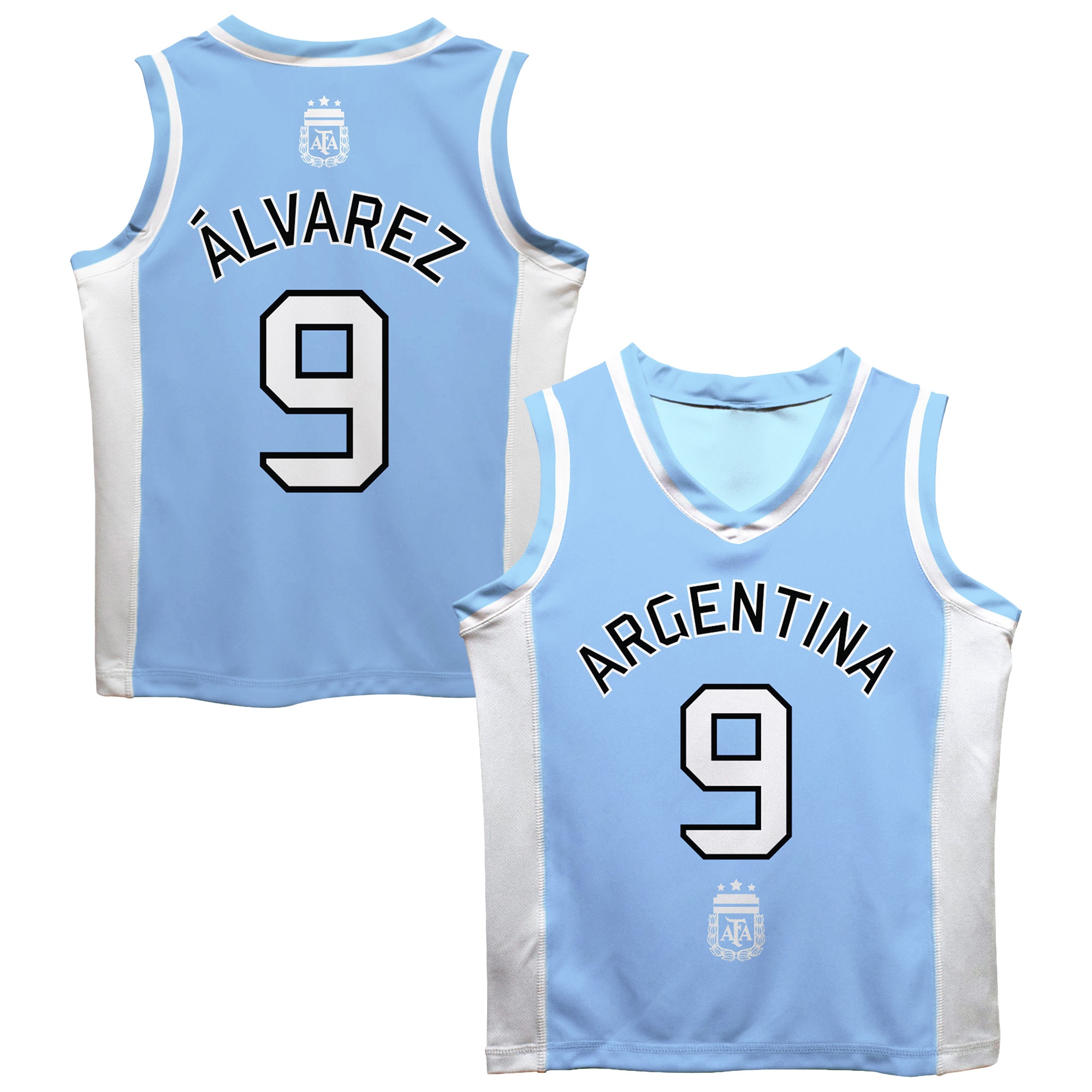 Julián Álvarez Argentina National Team Vive La Fete Mesh Basketball Jersey - Light Blue