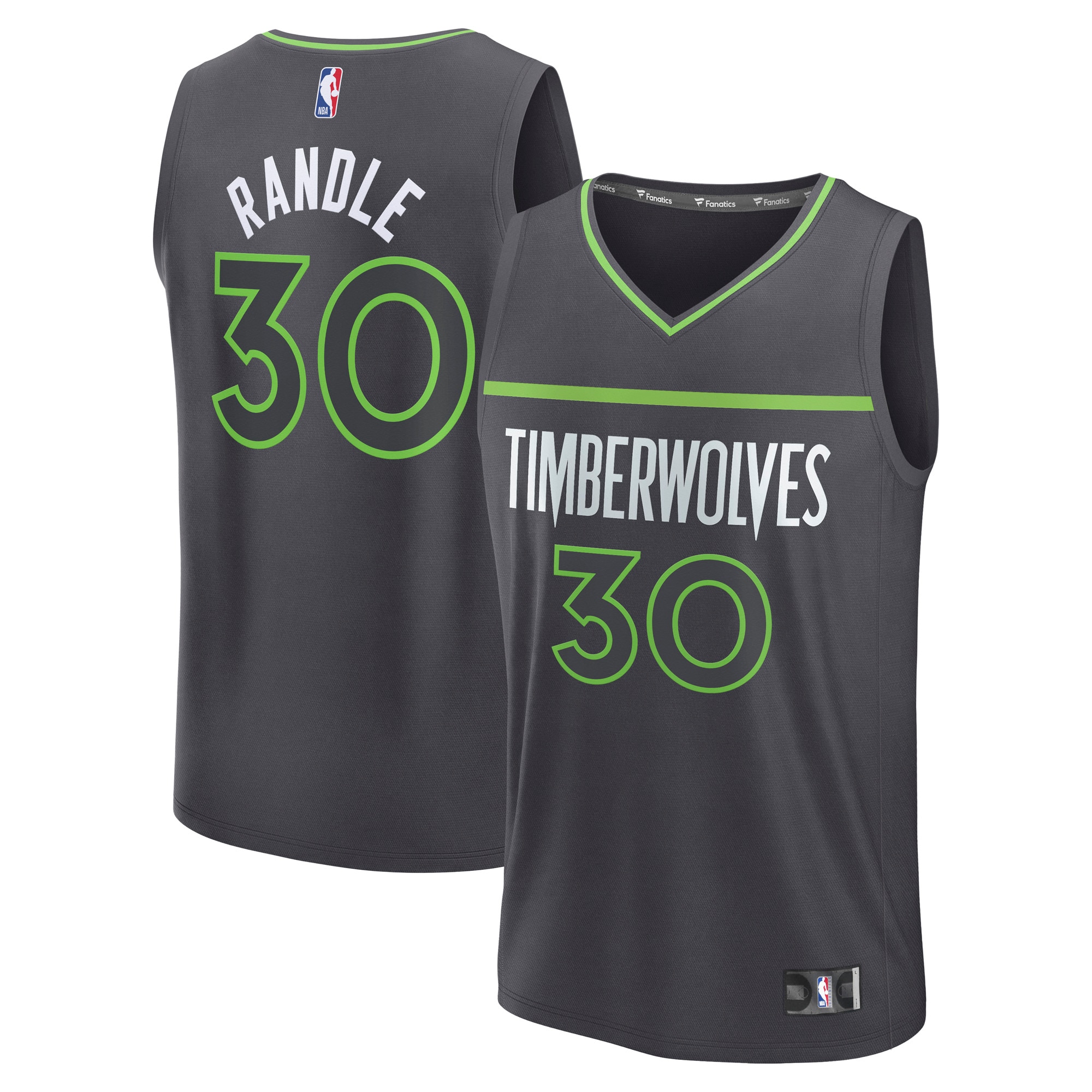 Julius Randle Minnesota Timberwolves Fanatics Fast Break Player Jersey - Statement Edition - Charcoal