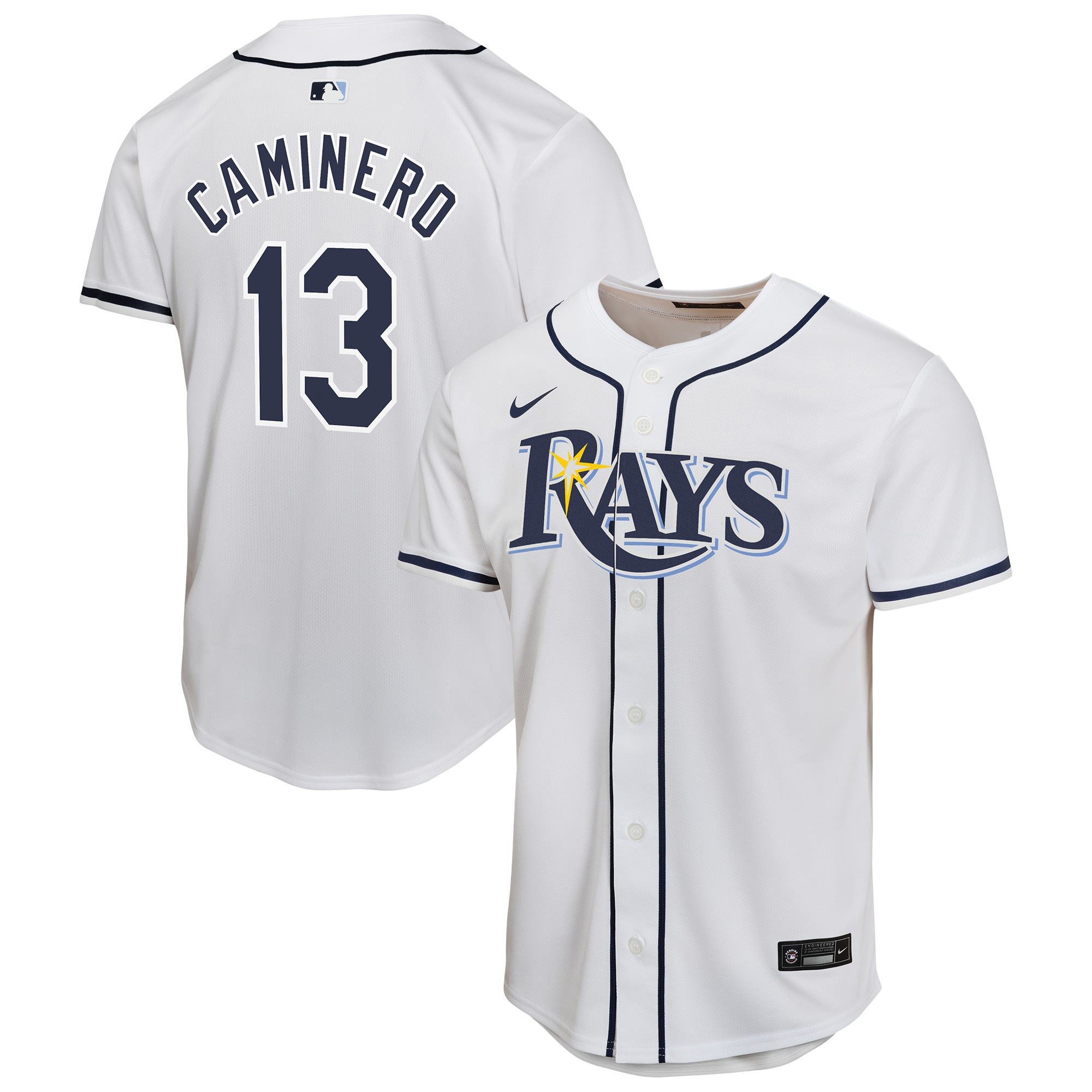 Junior Caminero Tampa Bay Rays Youth Home Player Game Jersey - White