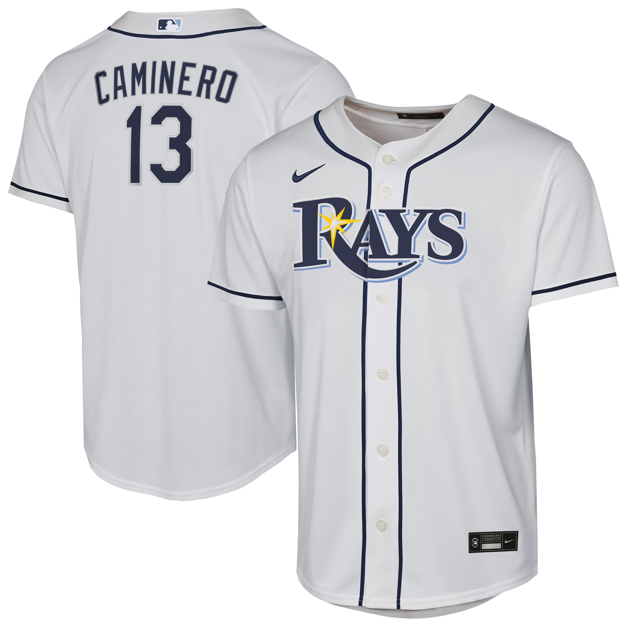 Junior Caminero Tampa Bay Rays Youth Home Player Jersey - White