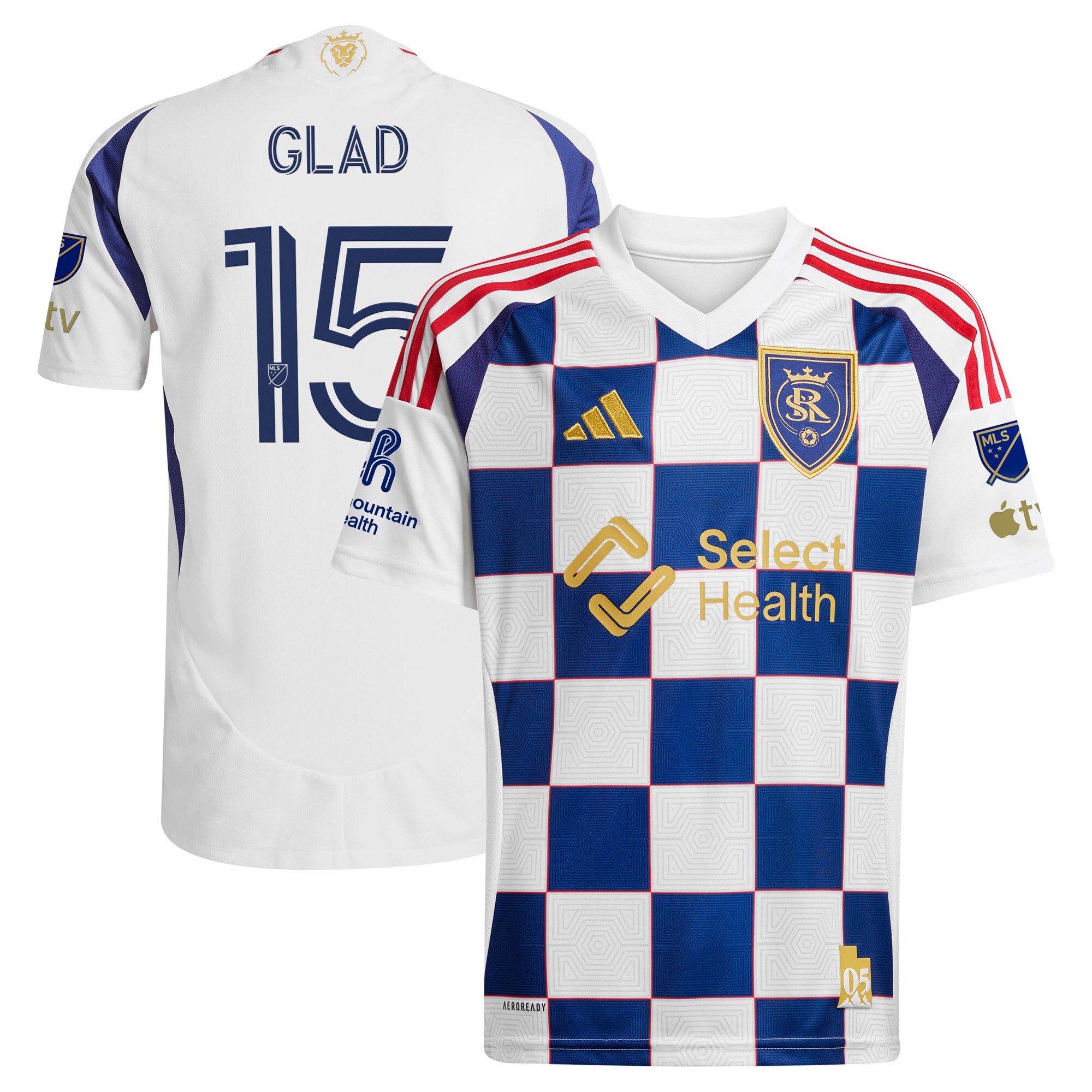 Justen Glad Real Salt Lake 2025 Grid City On-Field Jersey - White