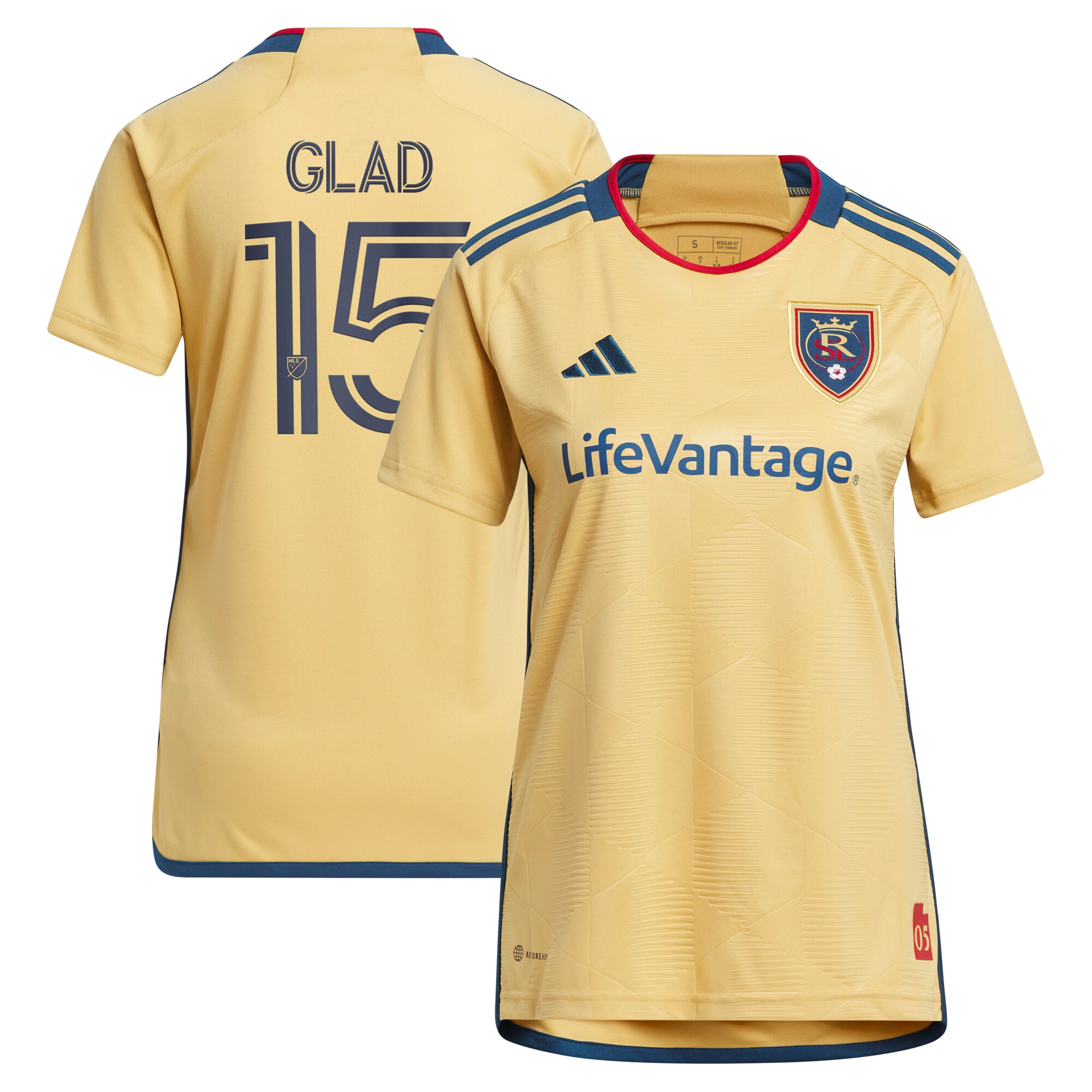 Justen Glad Real Salt Lake Women's 2023 The Beehive State Kit Player Jersey - Gold