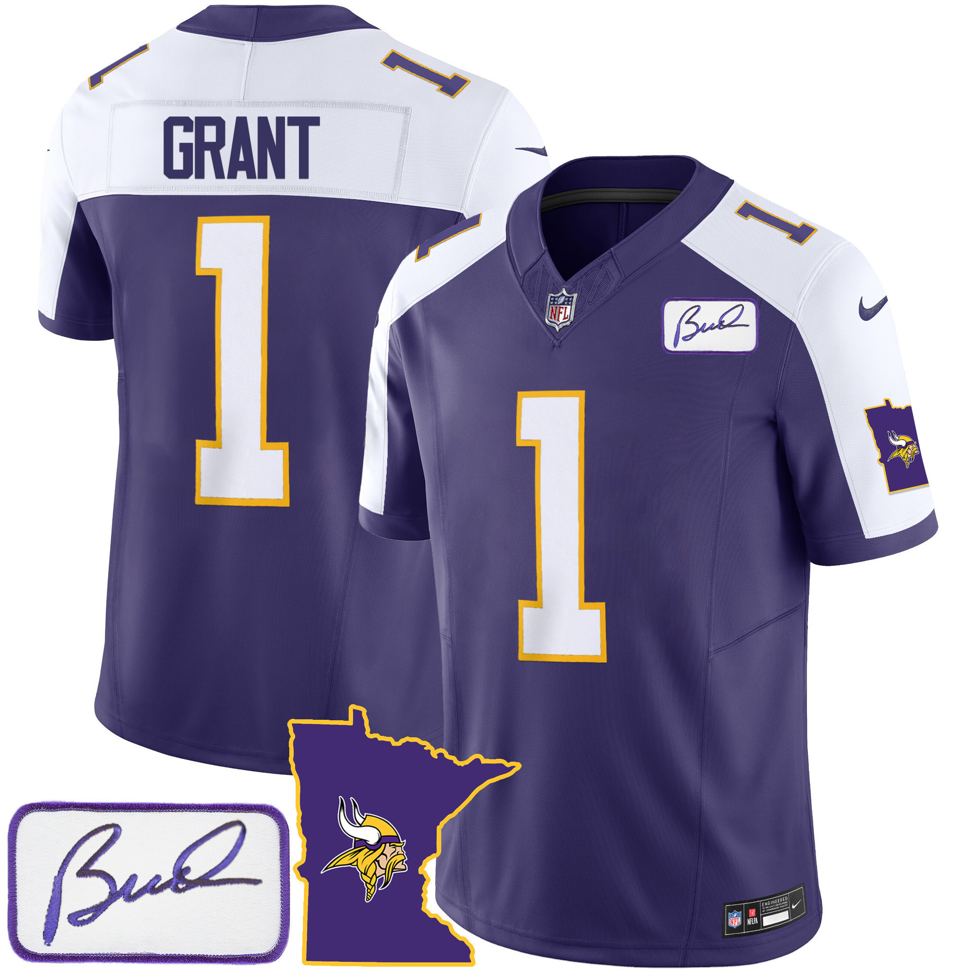 Alternative view of Justin Jefferson Vikings Jersey - Nike - Purple #18