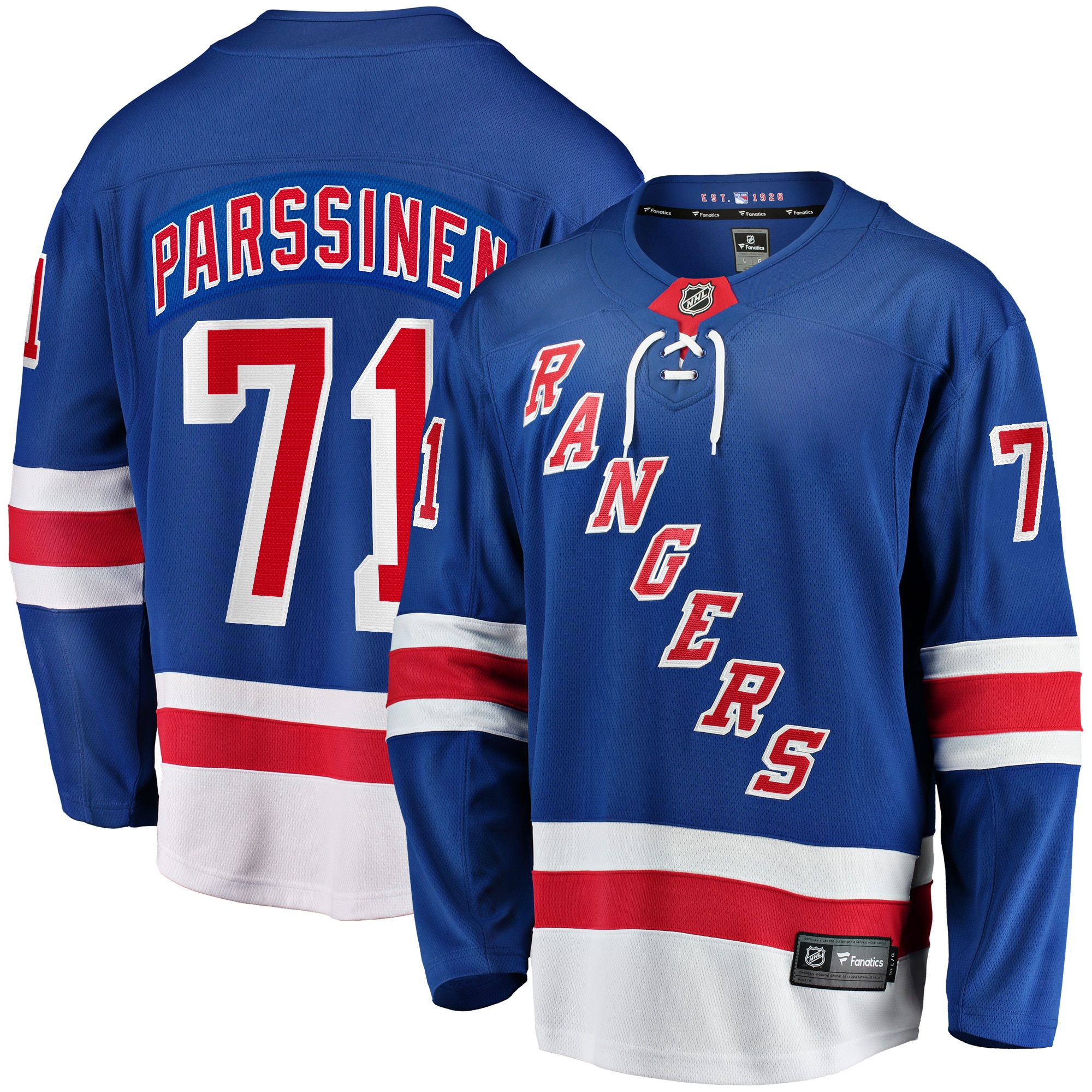 Juuso Parssinen New York Rangers Fanatics Home Breakaway Jersey - Blue