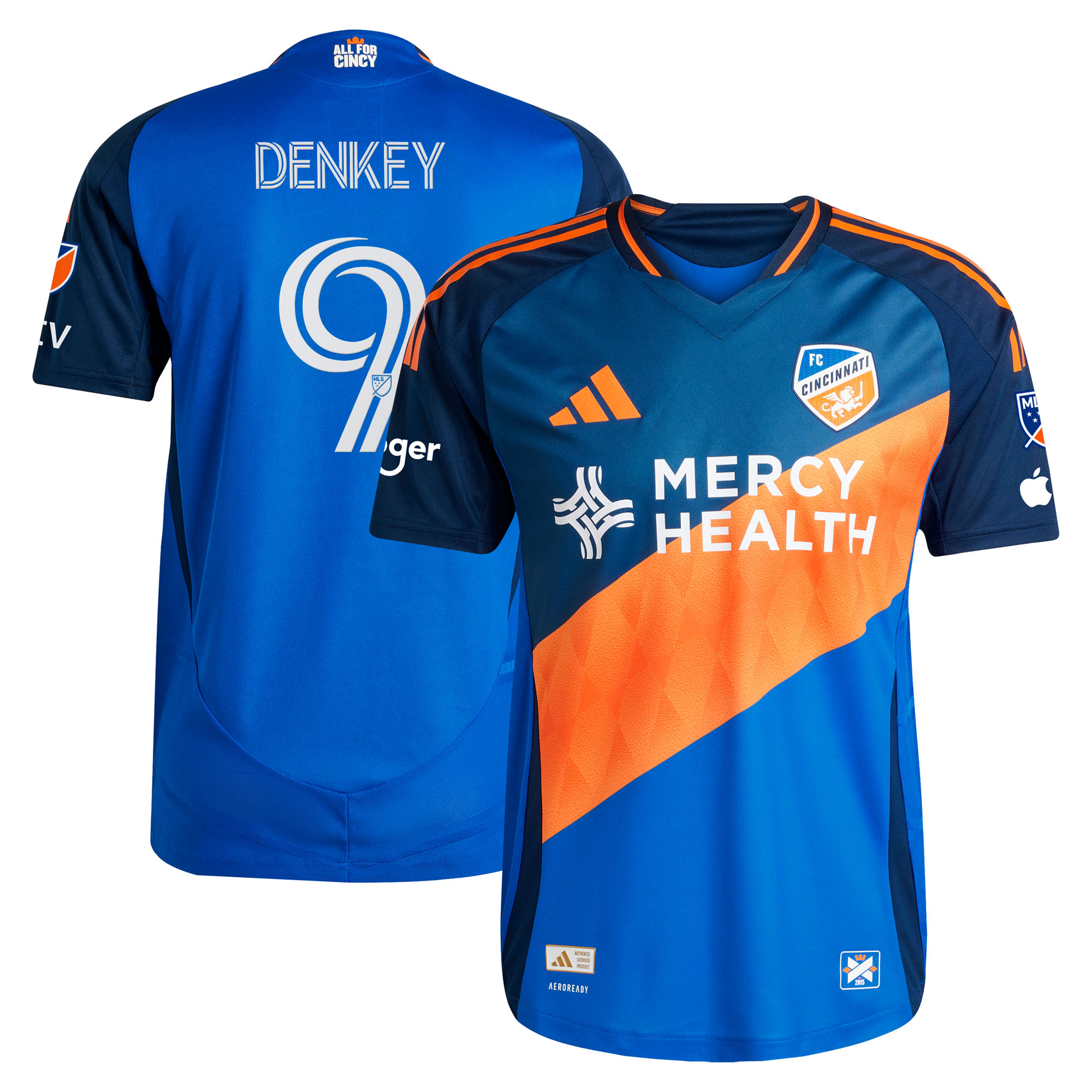 Kévin Denkey FC Cincinnati 2025 Orange and Blue Legacy Kit Player Jersey