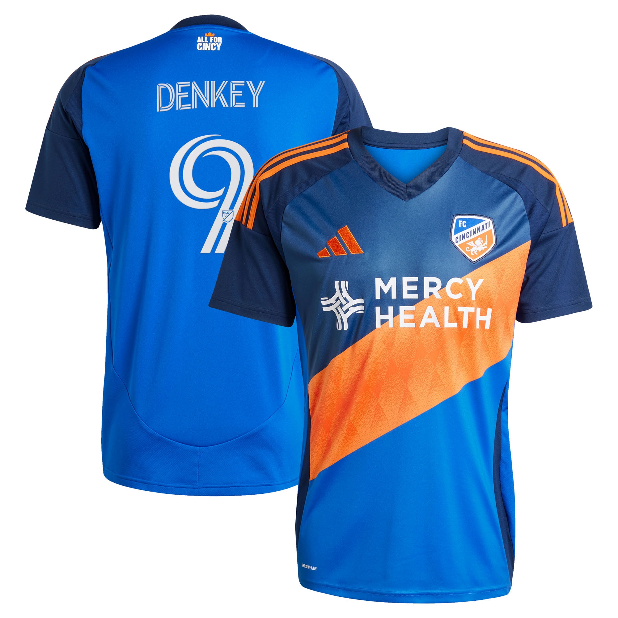 Kévin Denkey FC Cincinnati 2025 Orange and Blue Legacy Kit Player Jersey - Blue