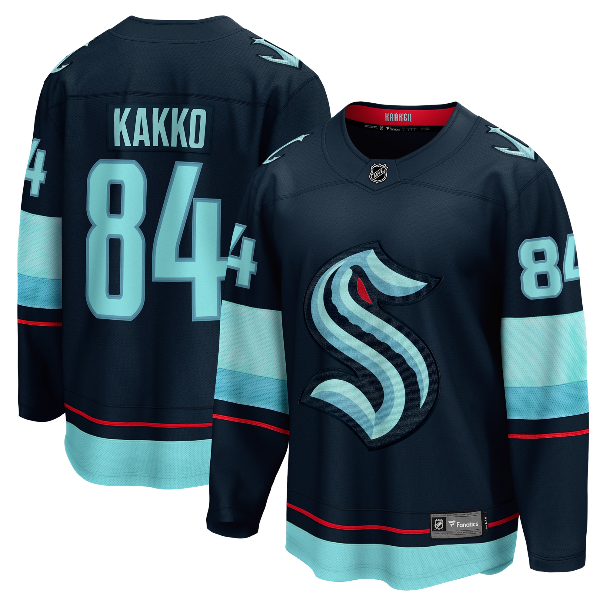 Kaapo Kakko Seattle Kraken Fanatics Home Breakaway Player Jersey - Deep Sea Blue