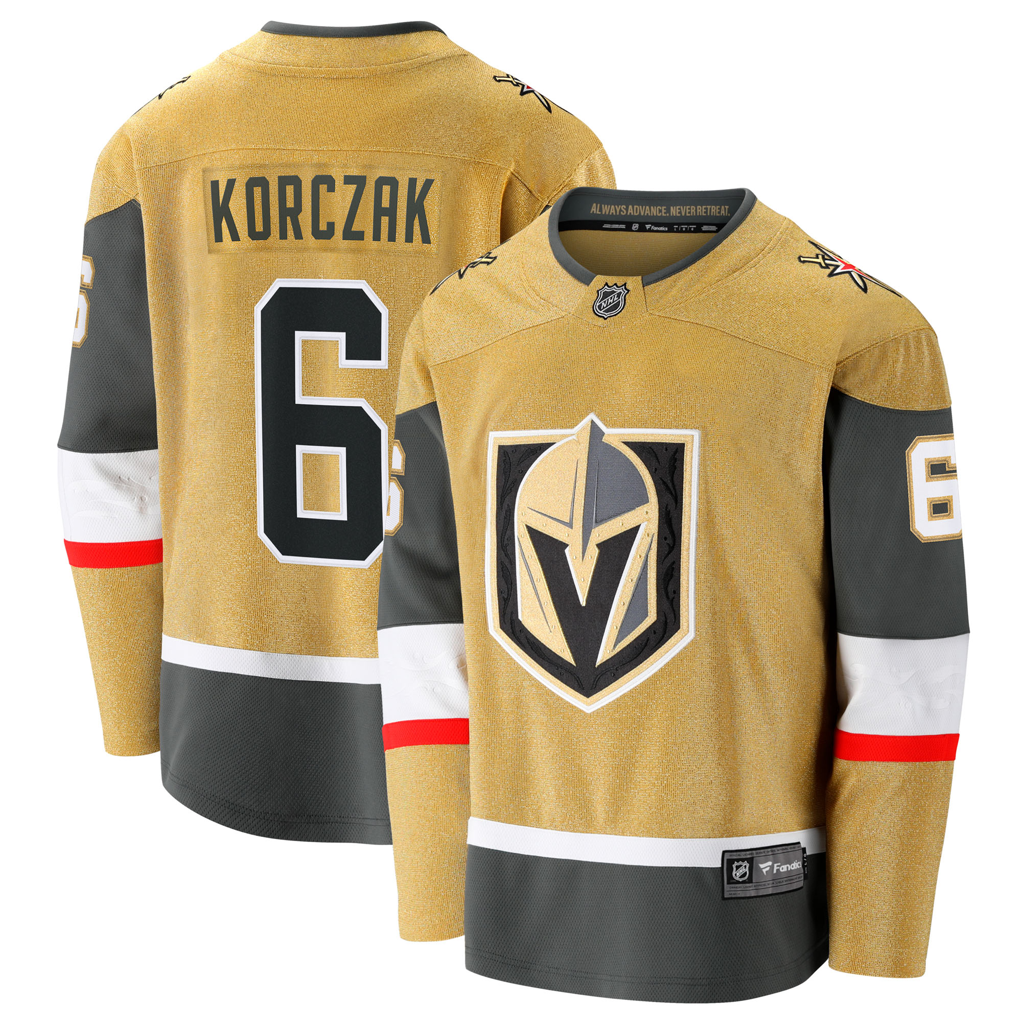 Kaedan Korczak Vegas Golden Knights Fanatics Home Breakaway Jersey - Gold