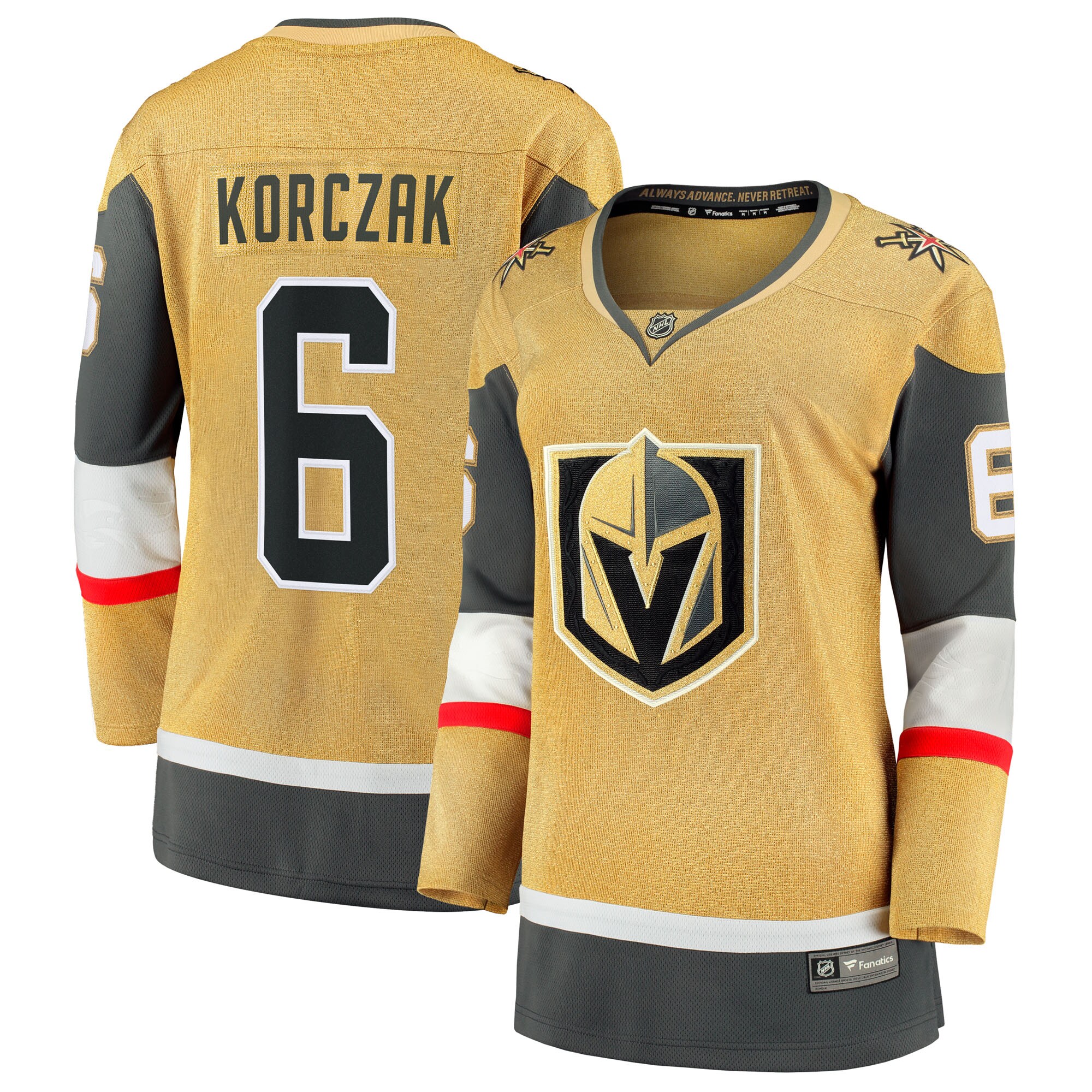 Kaedan Korczak Vegas Golden Knights Fanatics Women's Home Breakaway Jersey - Gold