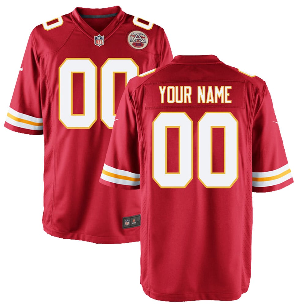 Kansas City Chiefs Youth Custom Game Jersey - Red
