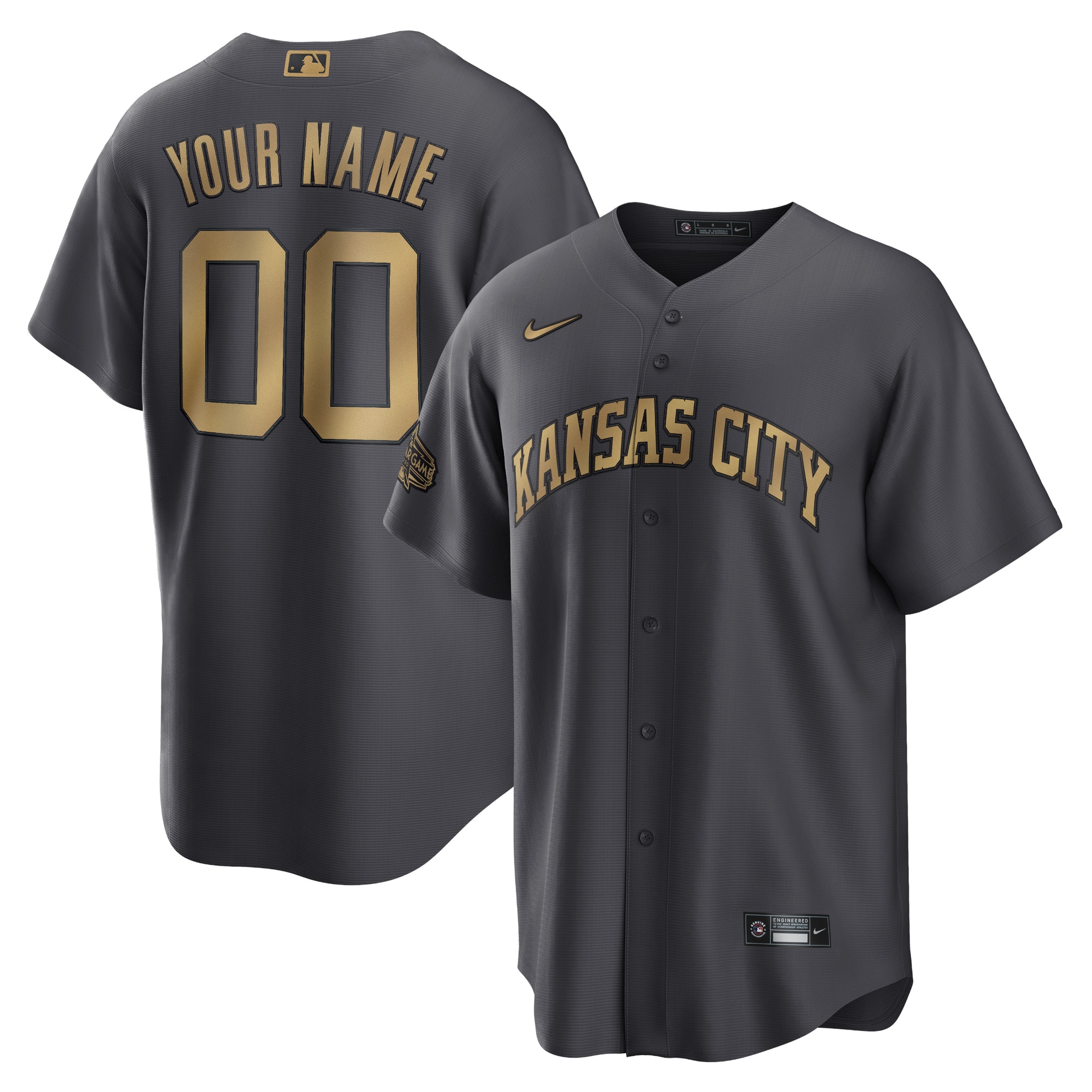 Kansas City Gray Gold Custom Jersey - Nike - Personalized MLB