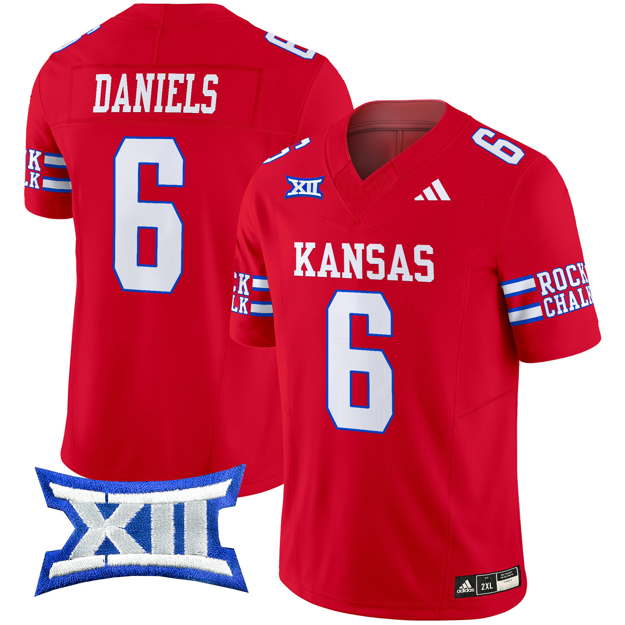 Kansas Daniels #6 Red Jersey - Adidas - College Edition