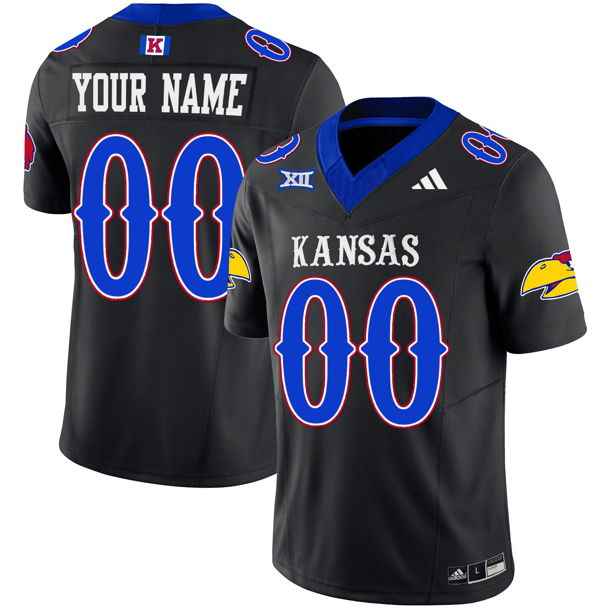 Kansas Jayhawks Black Jersey - Adidas Kansas Jayhawks Black Football