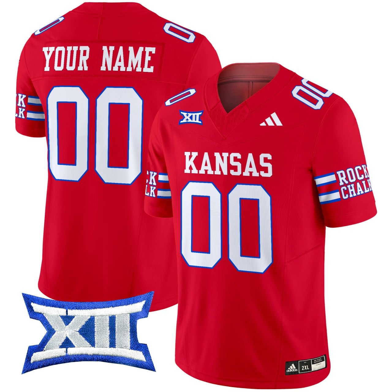 Kansas Jayhawks Custom Jersey - Adidas Kansas Jayhawks Red Custom