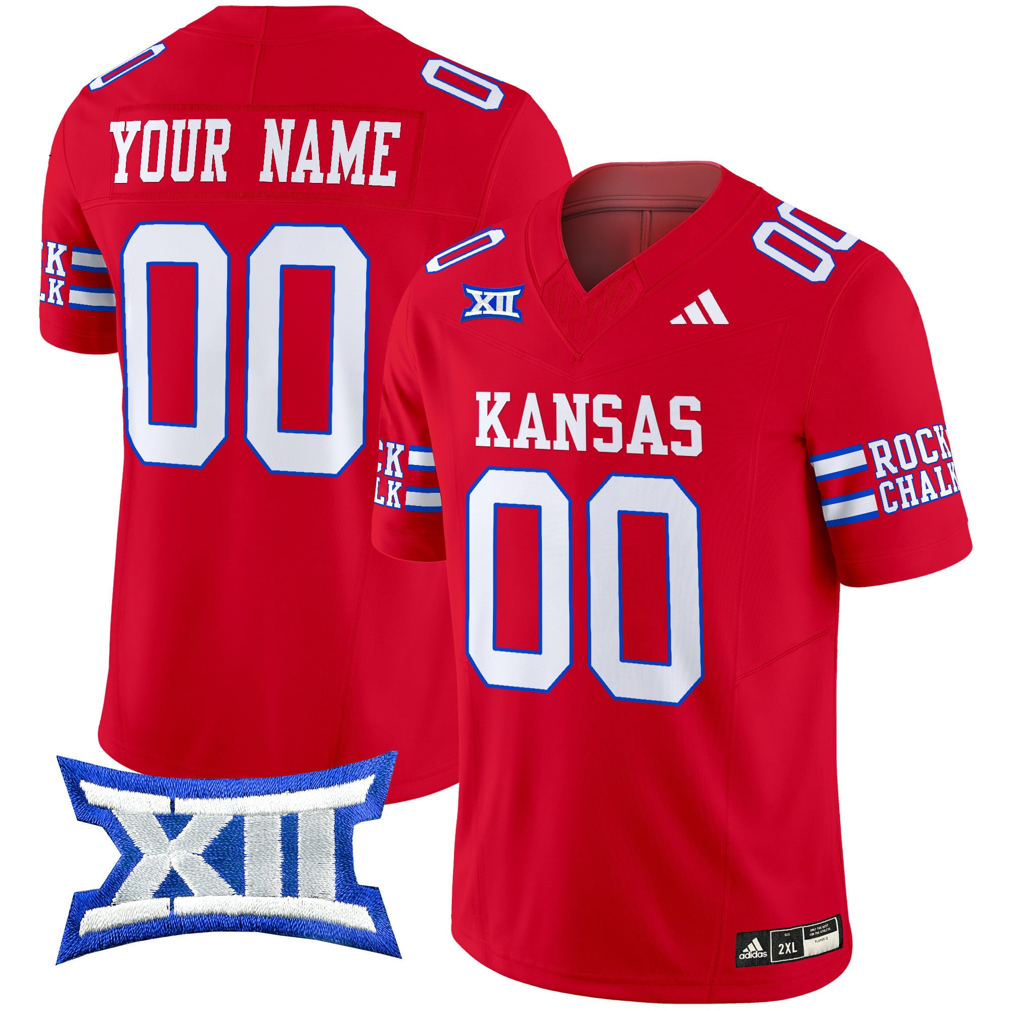 Kansas Jayhawks Red Jersey - Adidas - Custom NCAA Gear