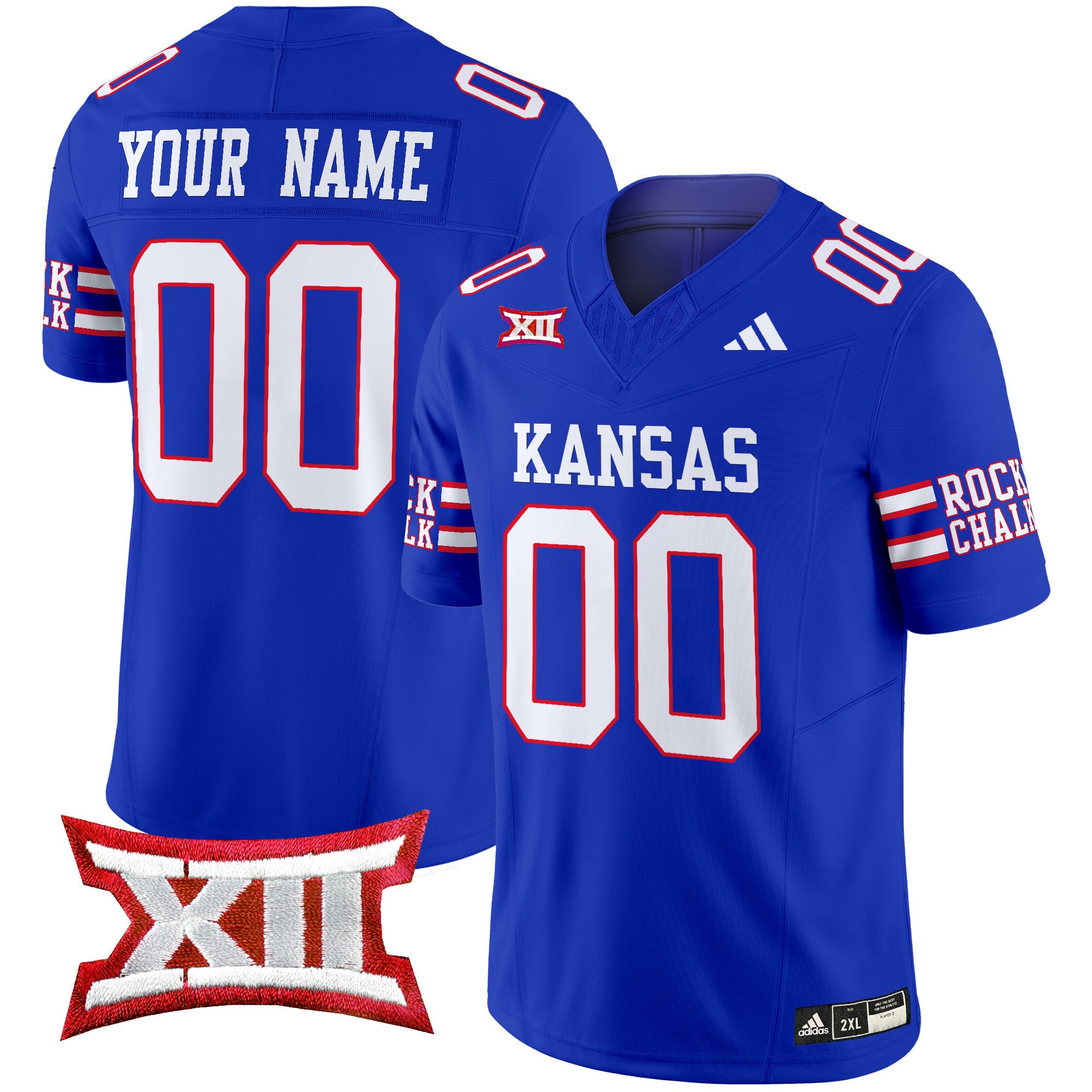 Alternative view of Kansas Jayhawks Red Jersey - Adidas - Custom NCAA Gear