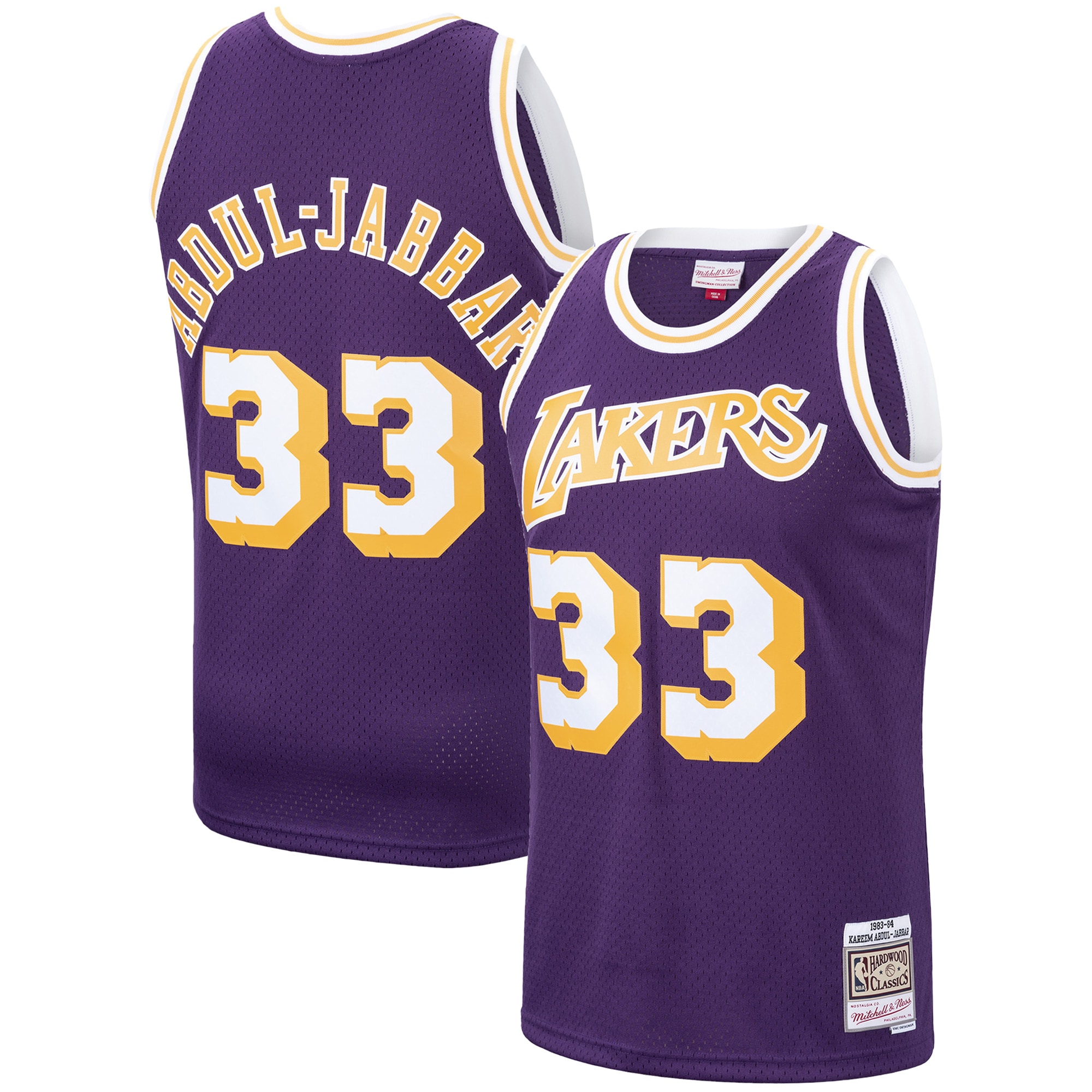 Kareem Abdul-Jabbar Los Angeles Lakers Hardwood Classics Swingman Jersey - Purple
