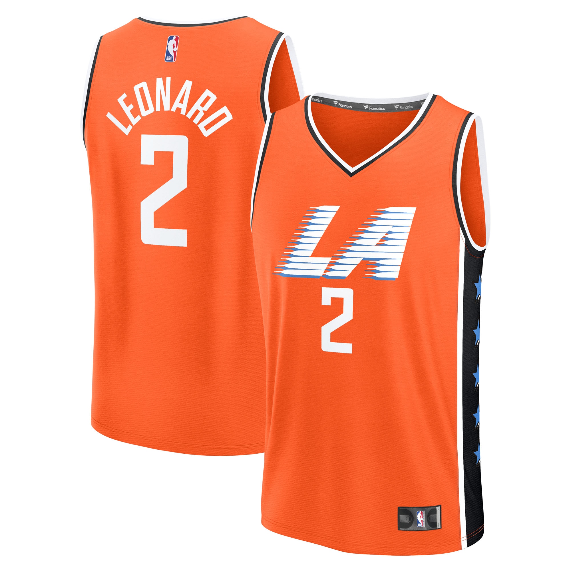 Kawhi Leonard LA Clippers Fanatics Youth 2025/26 City Edition Fast Break Jersey - Orange