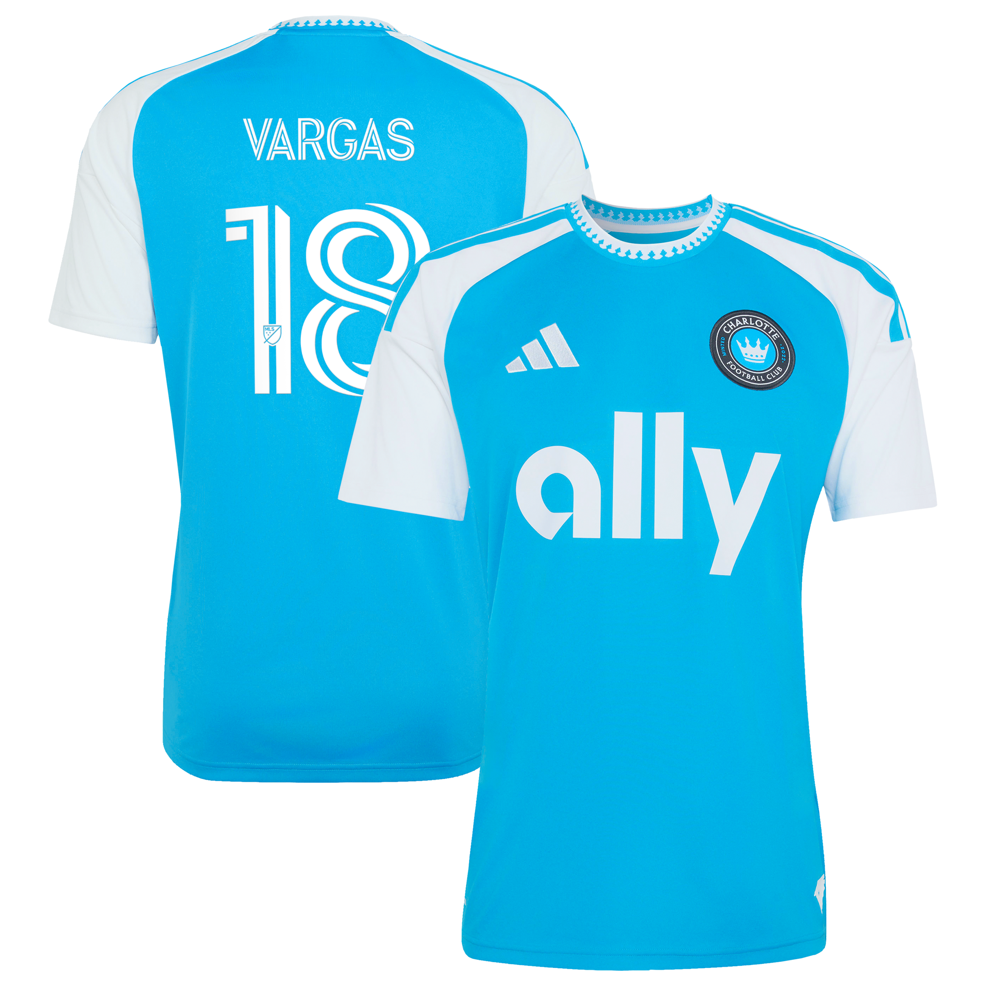 Kerwin Vargas Charlotte FC 2026 Carolina Kit: Crowns Up Jersey - Blue
