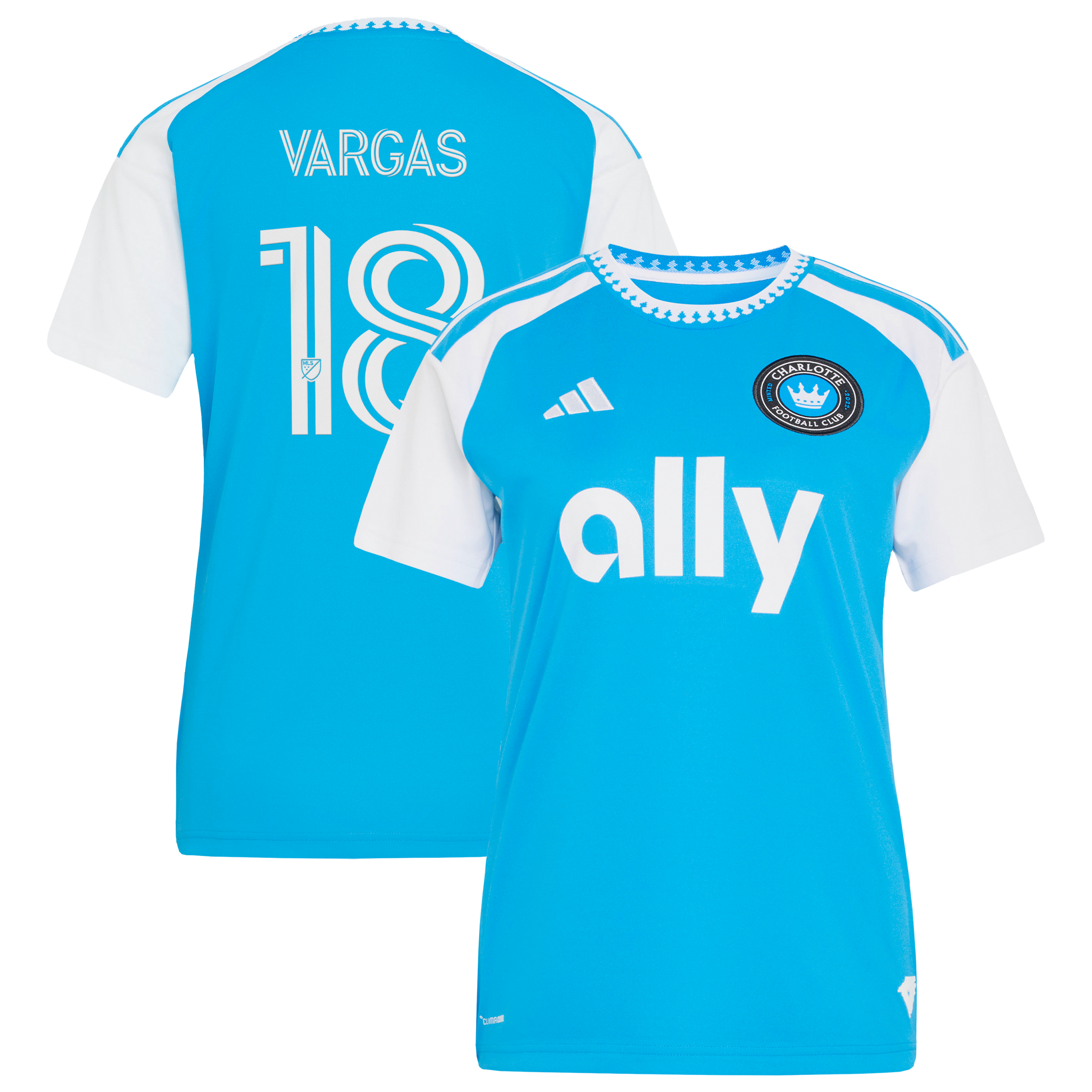 Kerwin Vargas Charlotte FC Women's 2026 Carolina Kit: Crowns Up Jersey - Blue