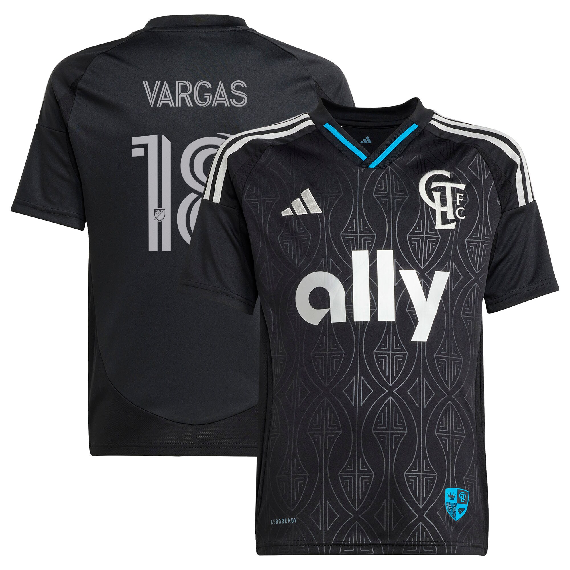 Kerwin Vargas Charlotte FC Youth 2025 Fortress Kit Jersey - Black