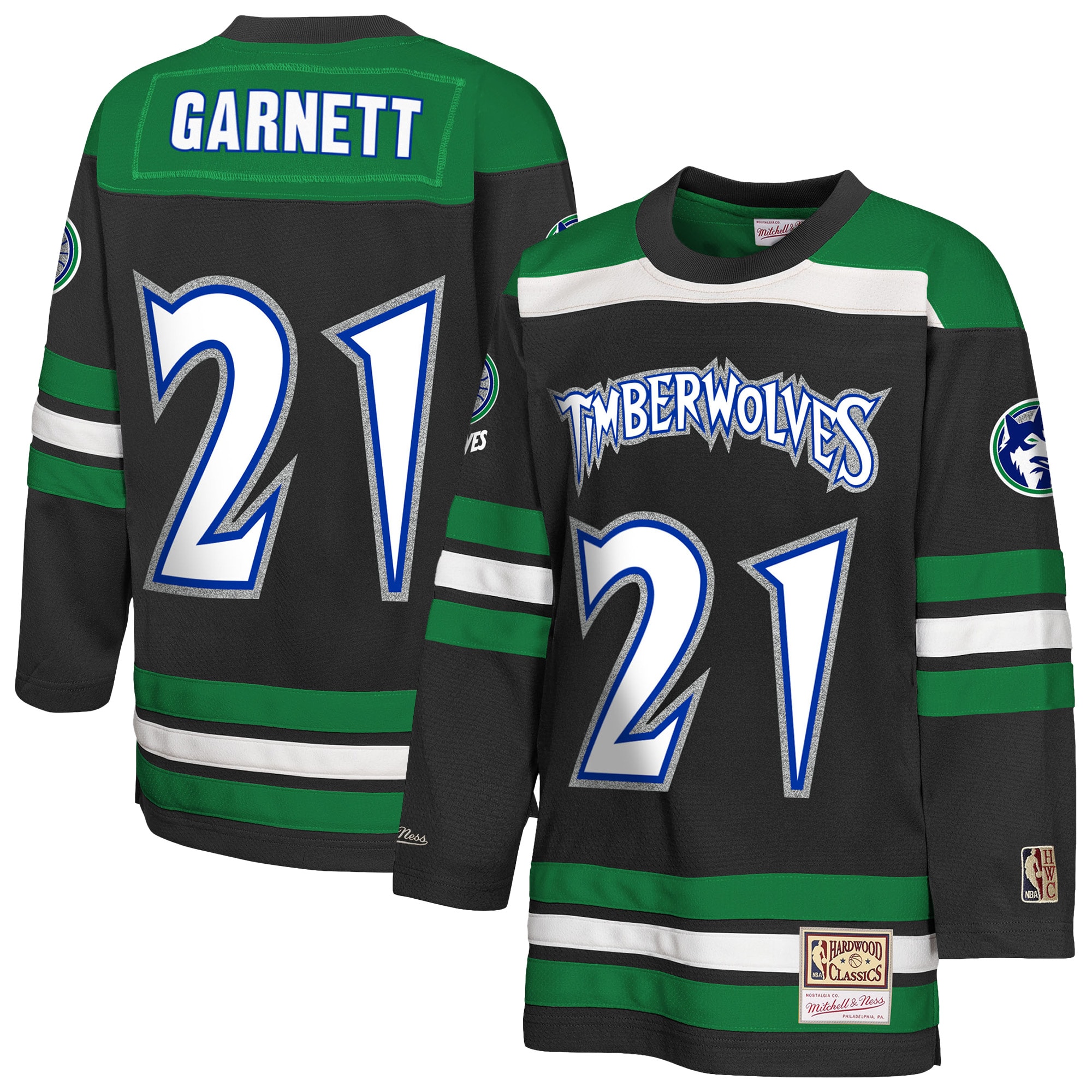 Kevin Garnett Minnesota Timberwolves Youth Maxxed Out 2.0 Fashion Hockey Jersey - Black