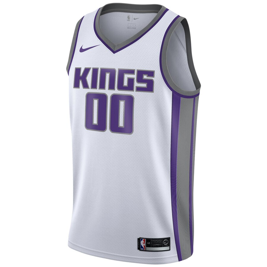 Alternative view of Kings White Purple Jersey - Custom Nike Kings White Jersey - Purple
