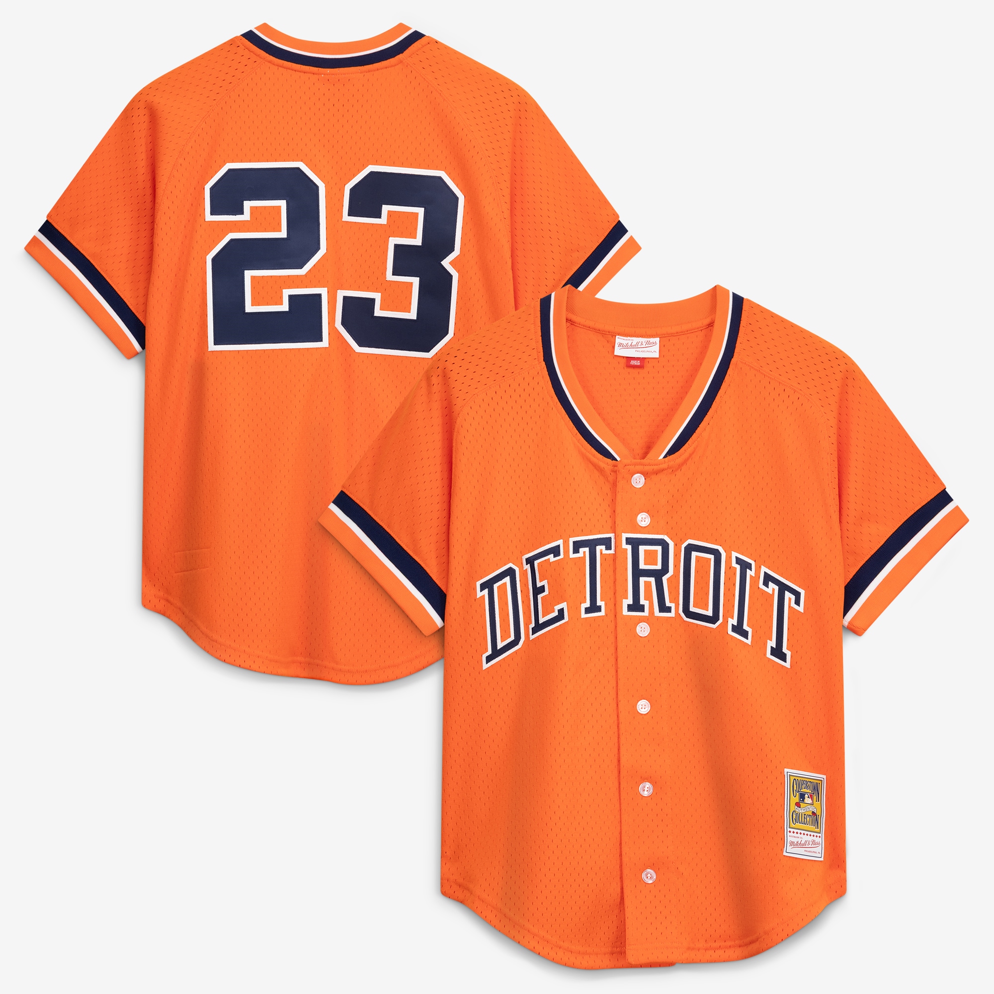 Kirk Gibson Detroit Tigers Cooperstown Collection Mesh Batting Practice Button-Up Jersey - Orange