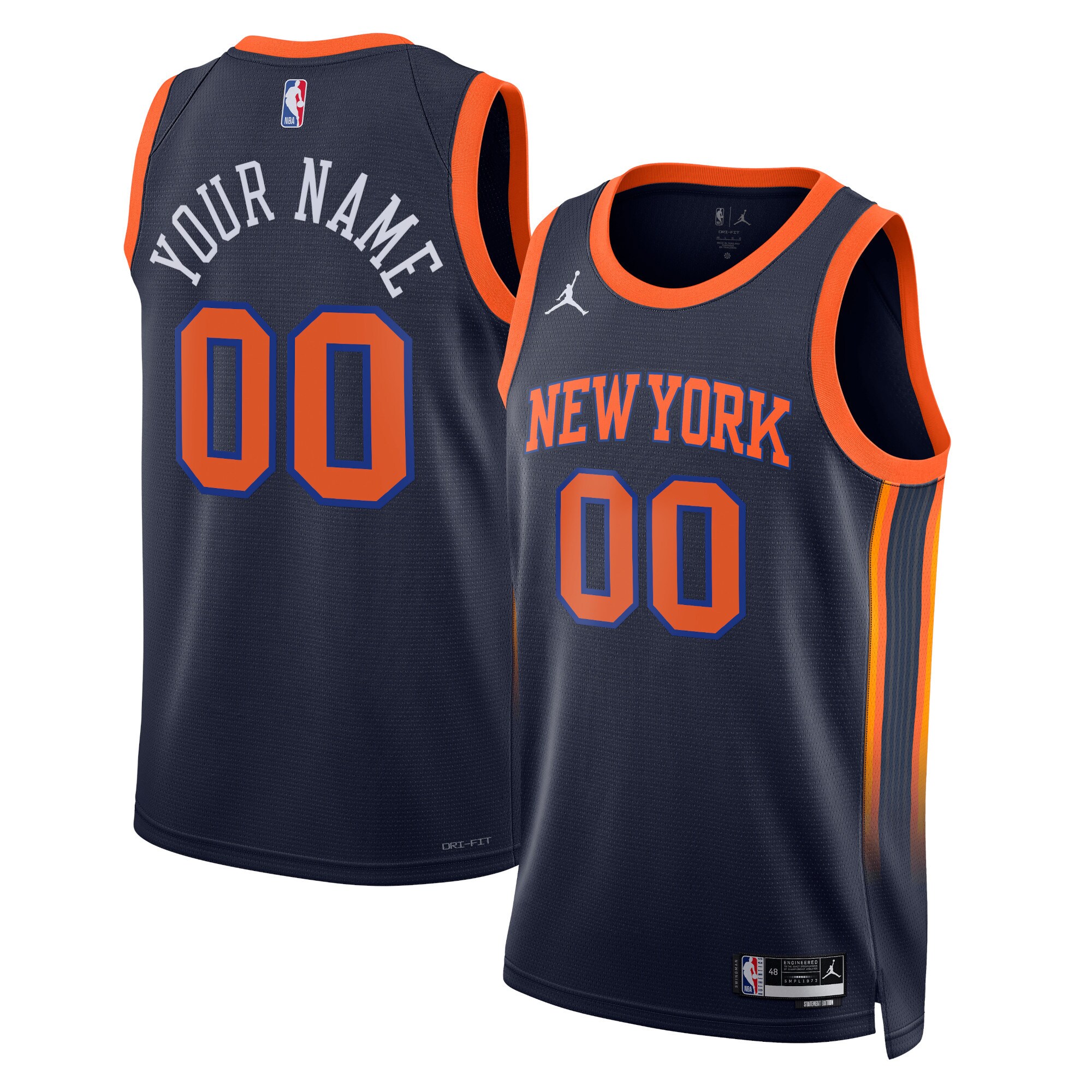Alternative view of Knicks Navy Custom Jersey nike - Nike Knicks Navy Jersey - Custom