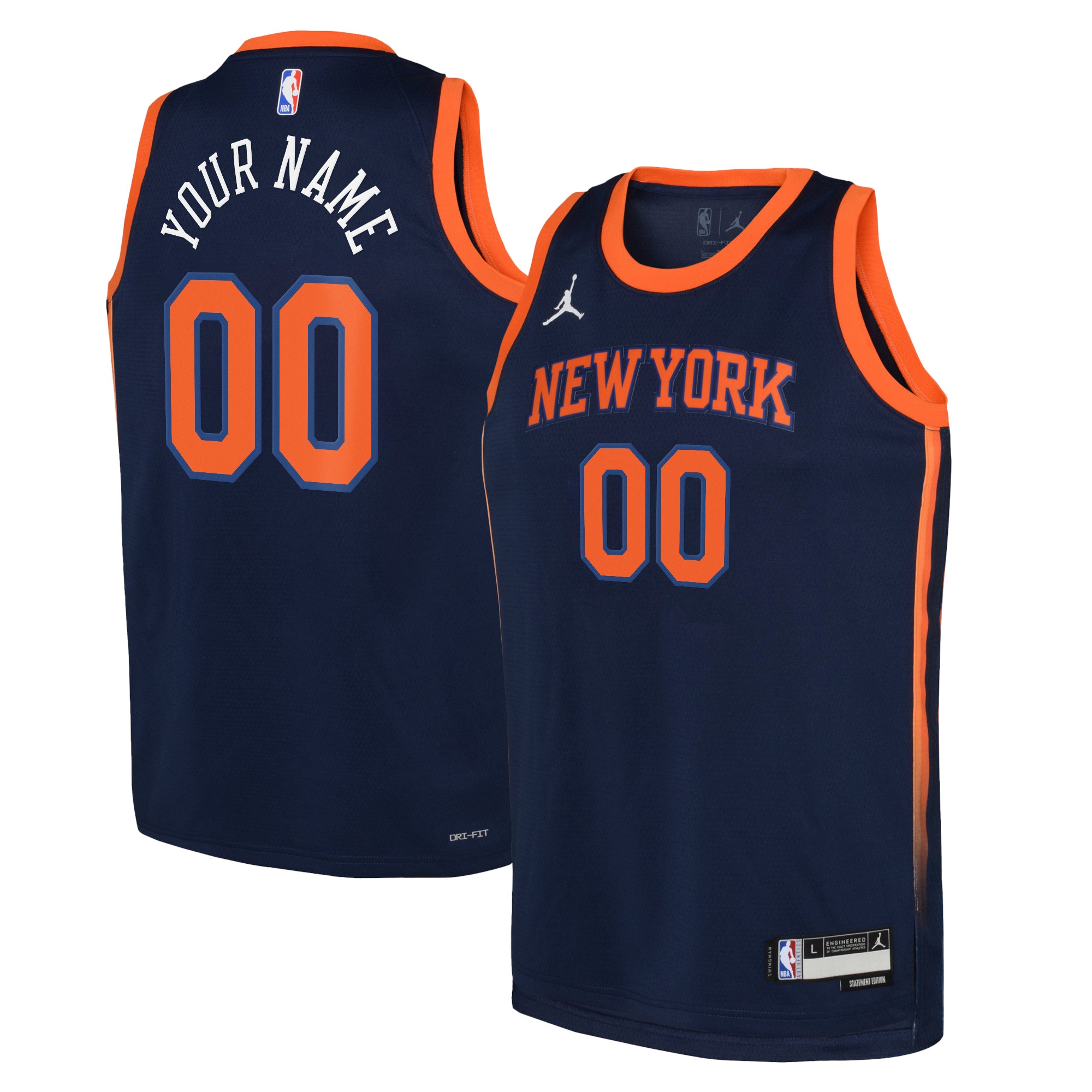 Knicks Navy Custom Jersey nike - Nike Knicks Navy Jersey - Custom Name