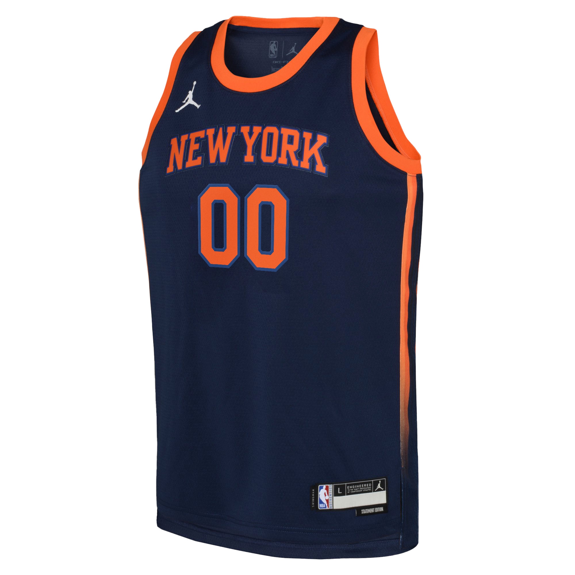 Alternative view of Knicks Navy Custom Jersey nike - Nike Knicks Navy Jersey - Custom Name
