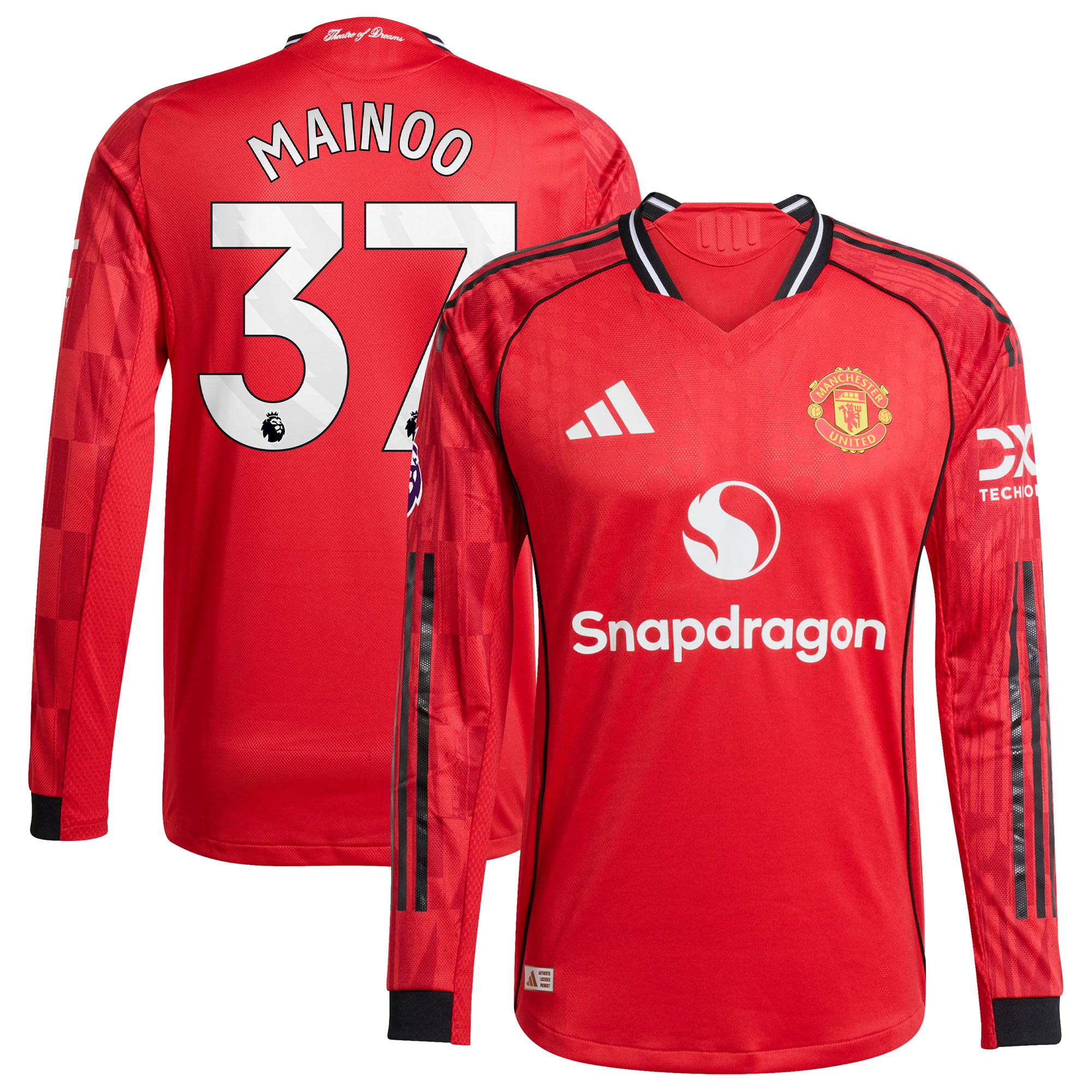 Kobbie Mainoo Manchester United Home 2025/26 Player Long Sleeve Jersey