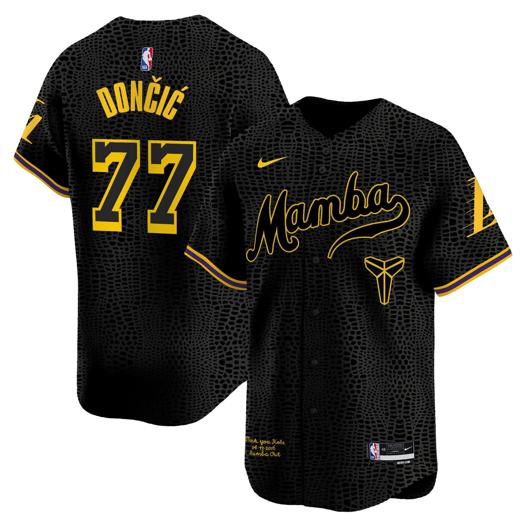Alternative view of Kobe Bryant Mamba Snake Jersey - Nike Kobe Bryant Lakers Mamba Snake