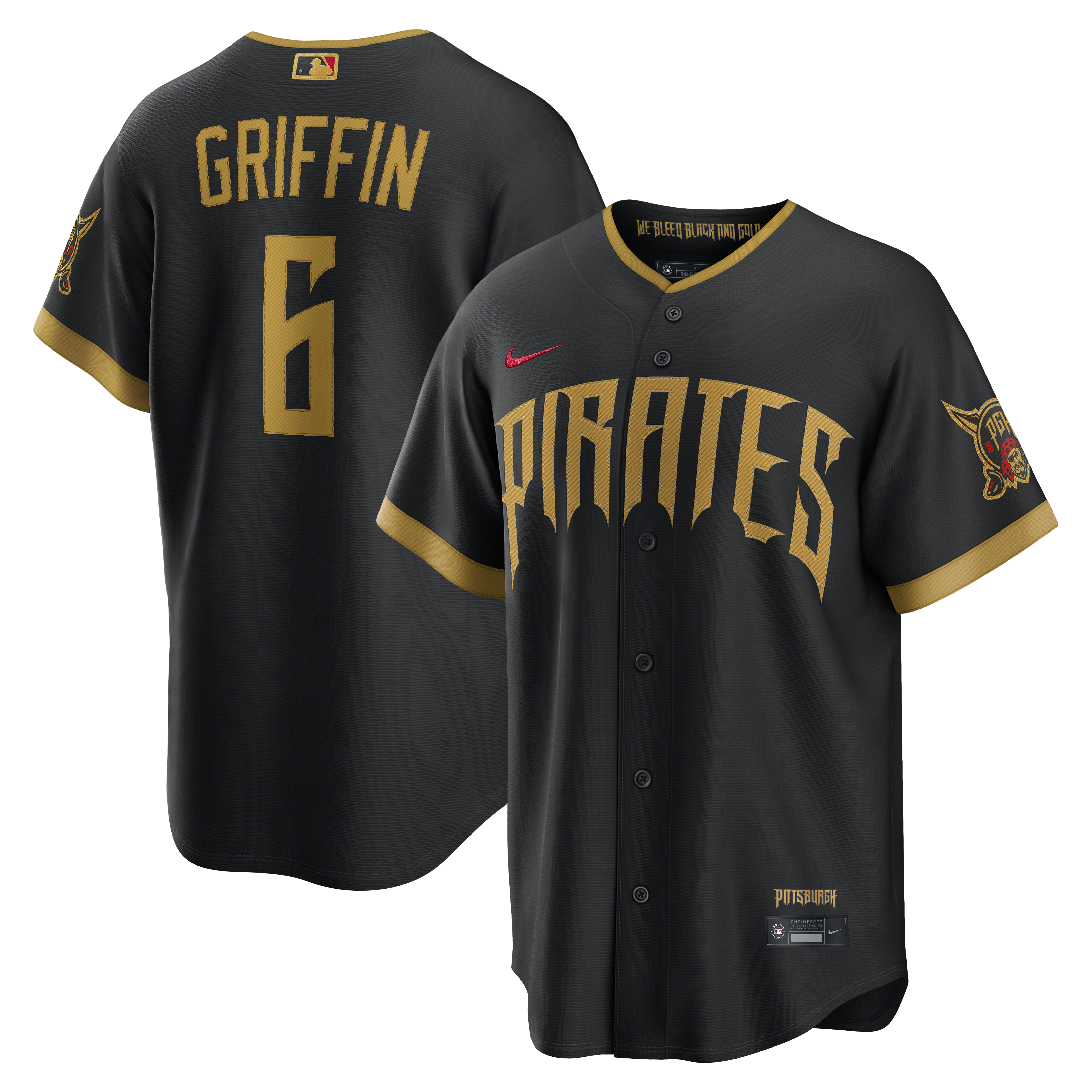 Konnor Griffin Pittsburgh Pirates 2026 City Connect Stadium Jersey - Black