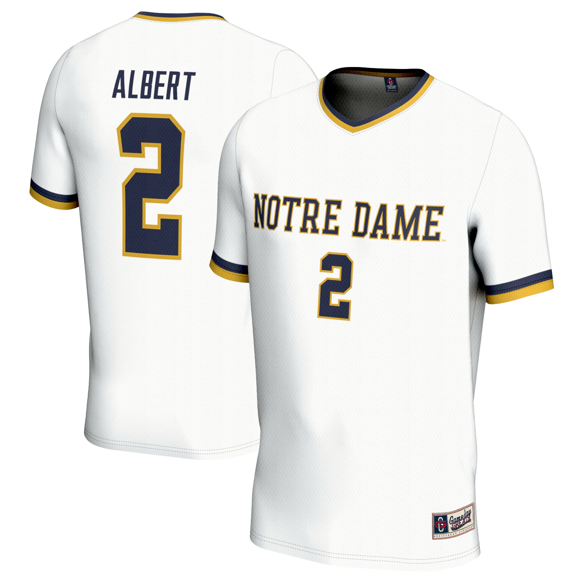 Korbin Albert Notre Dame Fighting Irish GameDay Greats Youth Women's Soccer Lightweight Fashion Jersey - White