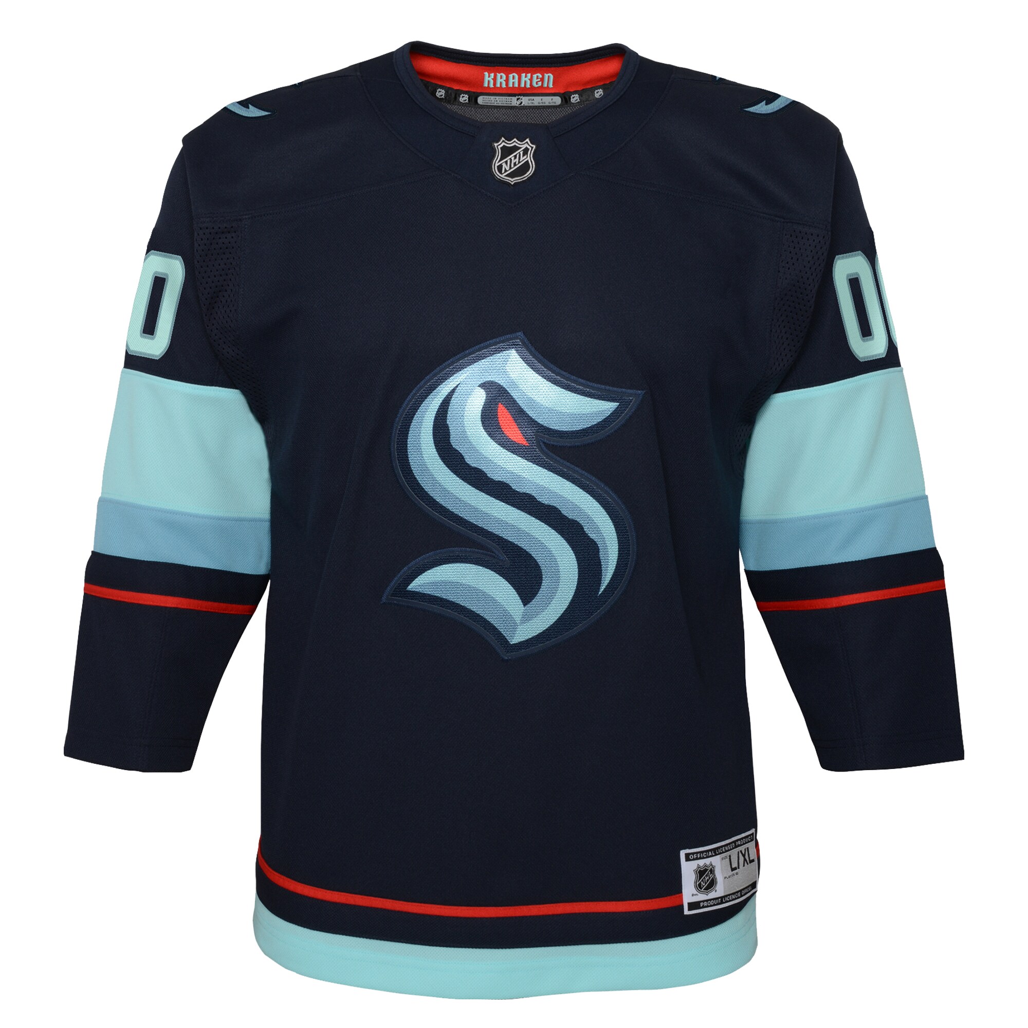 Alternative view of Kraken Navy Blue Jersey - Kraken Navy Blue Hockey Jersey