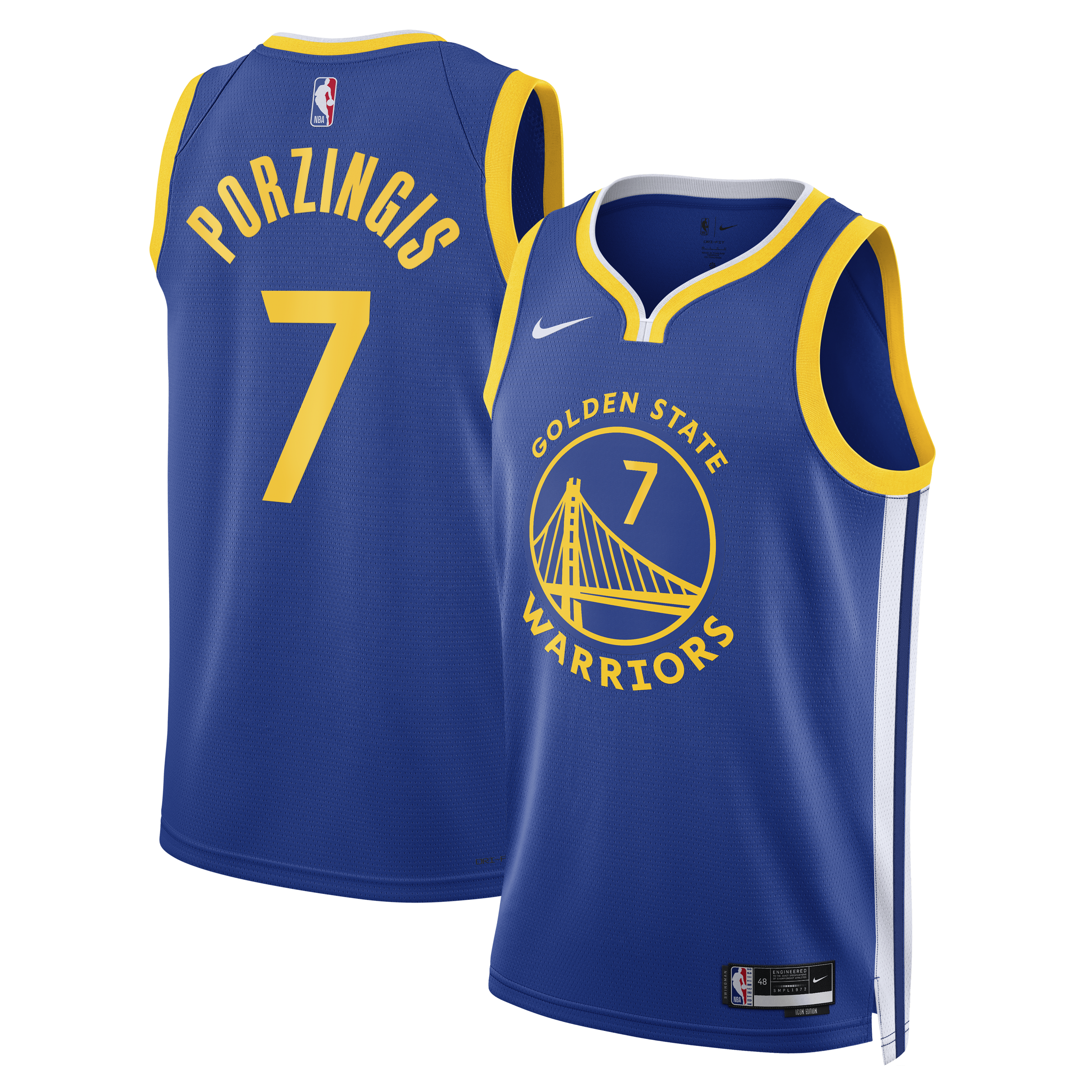 Kristaps Porziņģis Golden State Warriors Unisex Swingman Jersey - Icon Edition - Royal
