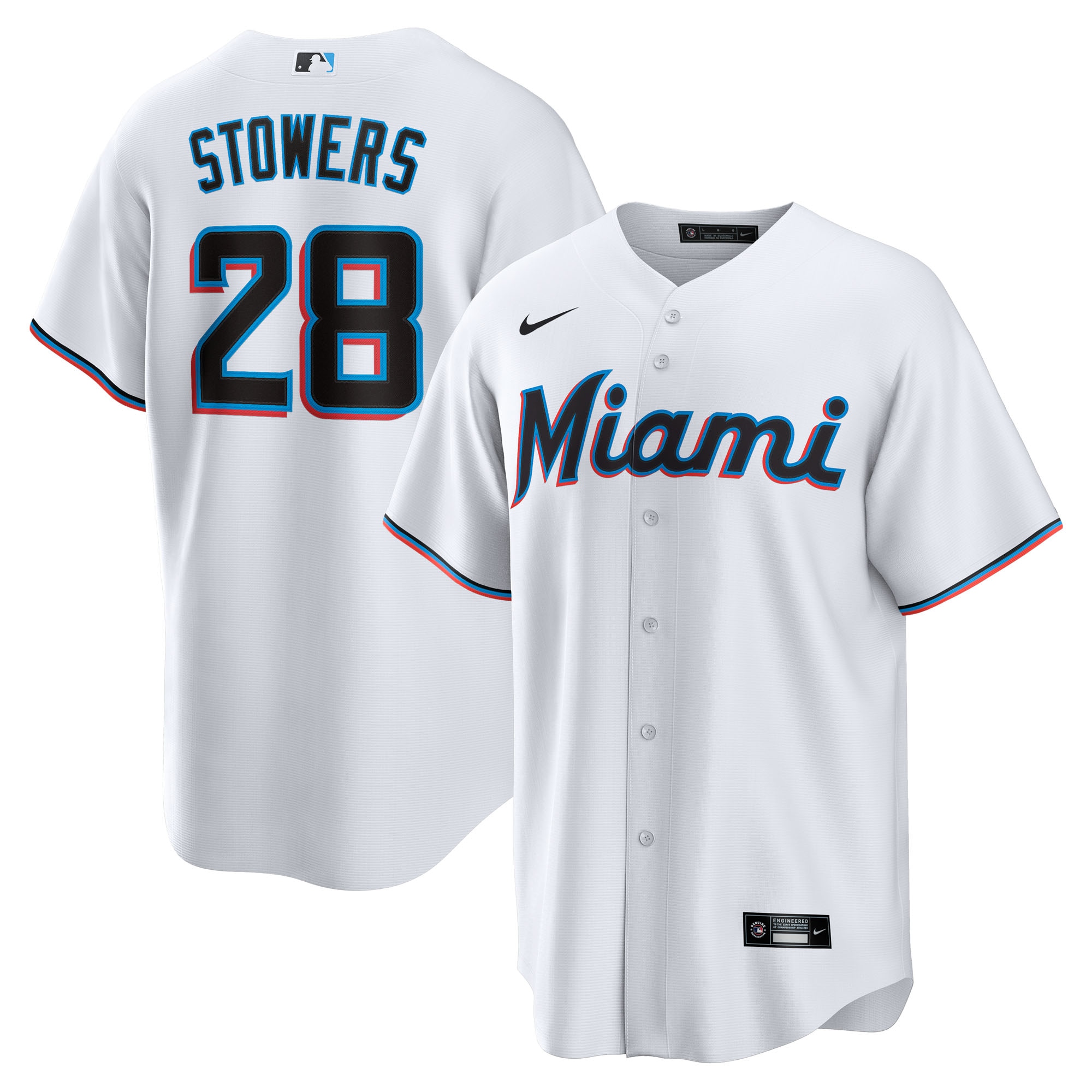 Kyle Stowers Miami Marlins Youth Home Jersey - White