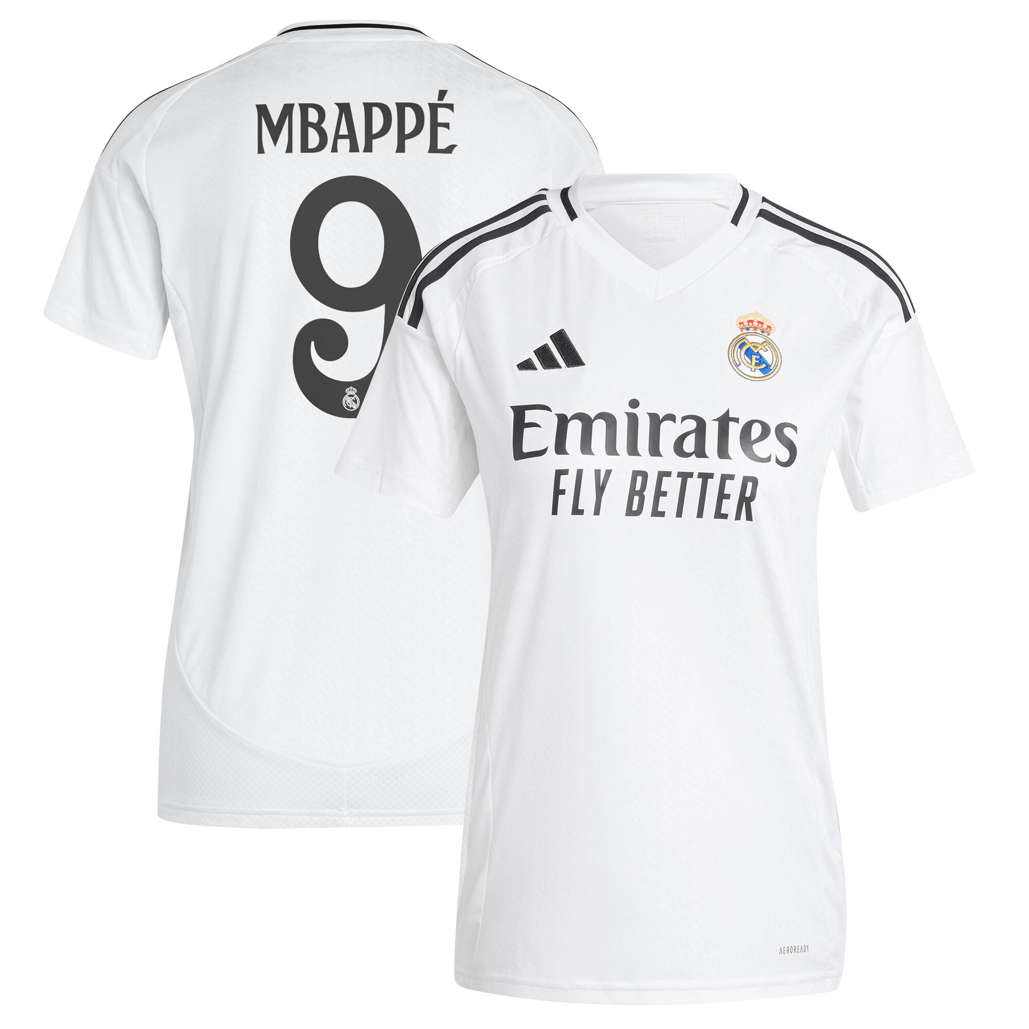 Kylian Mbappé Real Madrid Women's 2024/25 Home Player Jersey - White