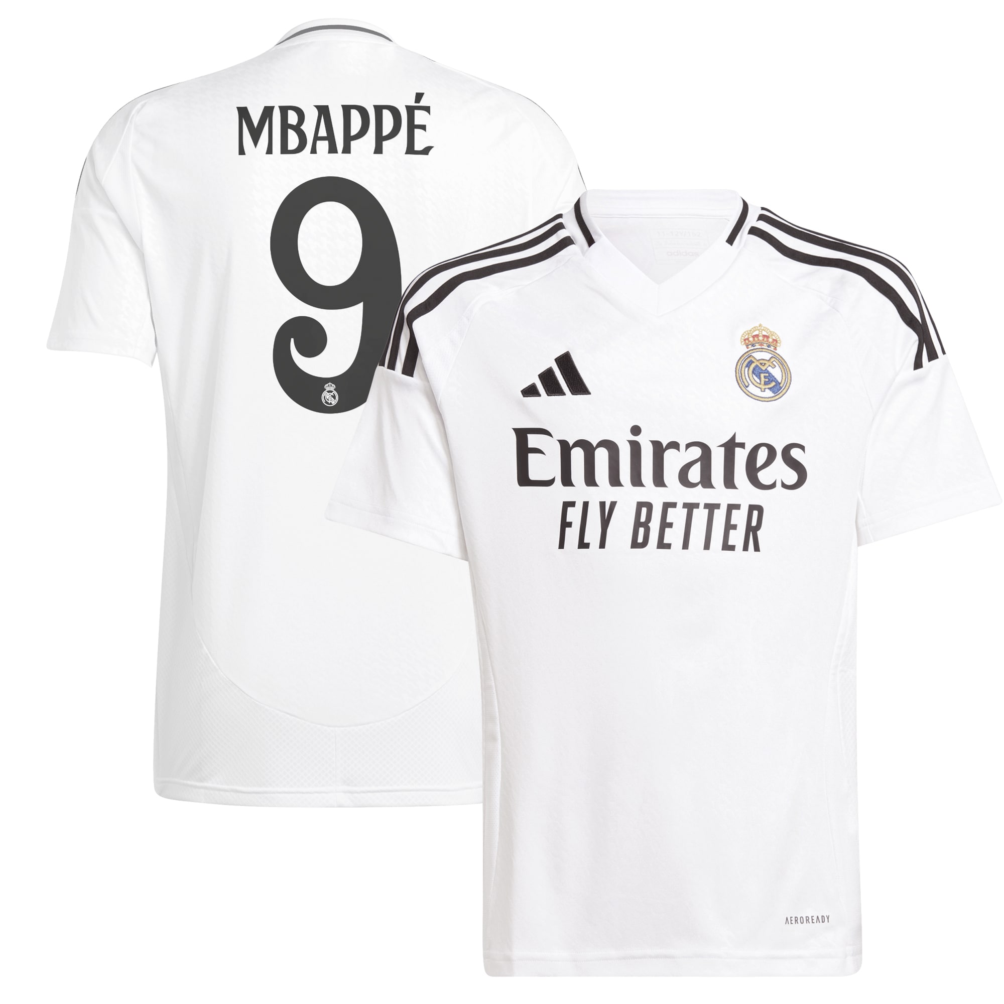 Kylian Mbappé Real Madrid Youth 2024/25 Home Player Jersey - White