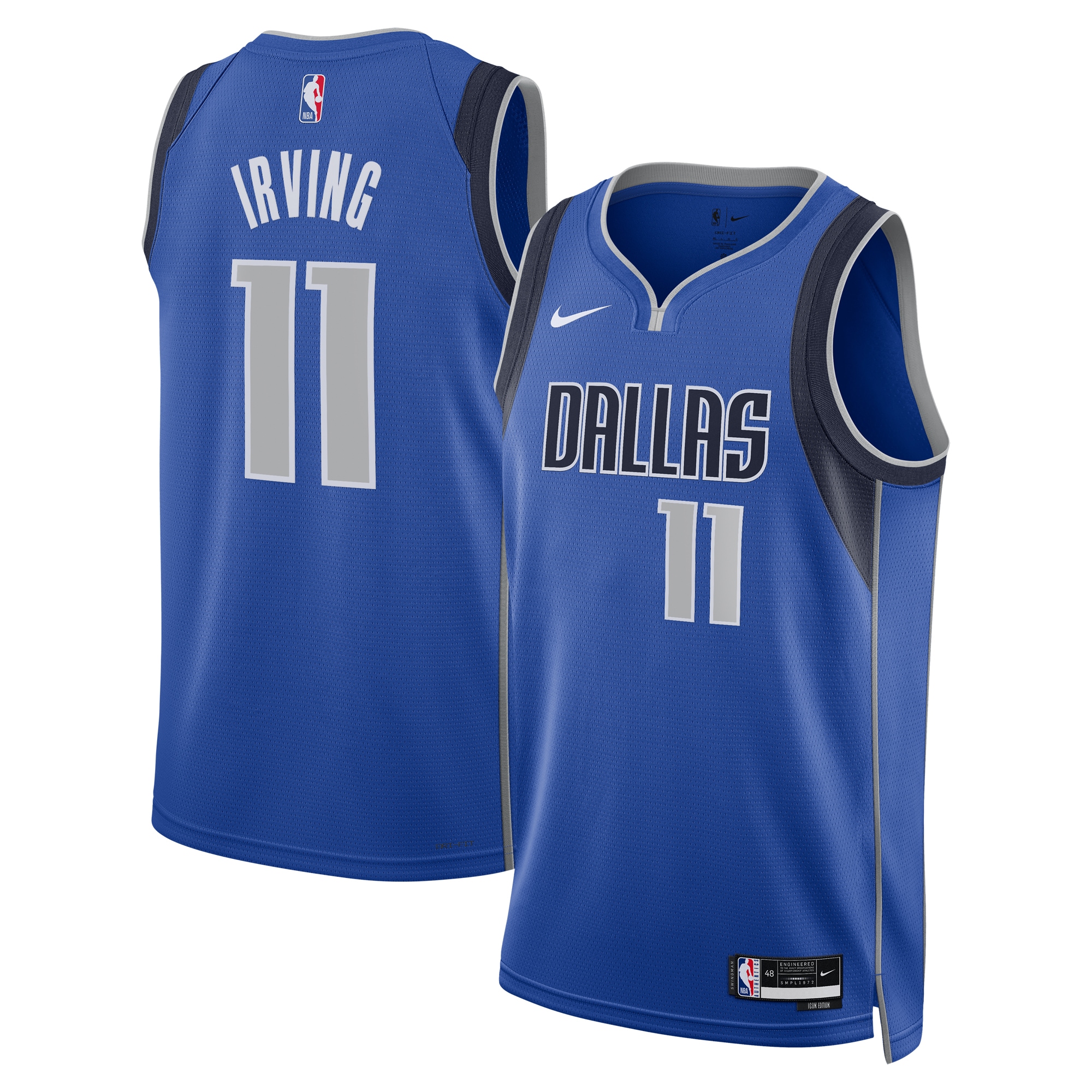 Kyrie Irving Dallas Mavericks Unisex Badge Swingman Jersey - Icon Edition - Blue