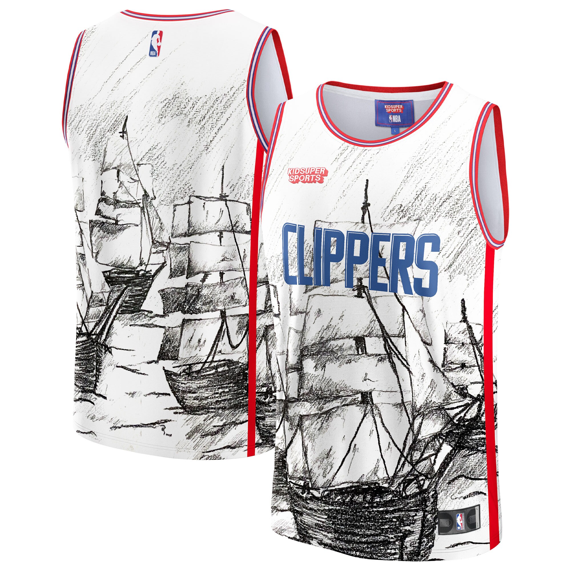 LA Clippers & KidSuper Studios by Fanatics Unisex Hometown Jersey - Gray