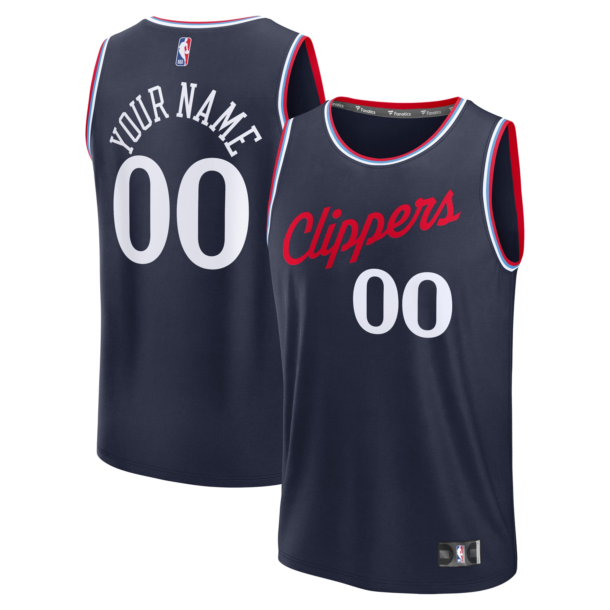 LA Clippers Fanatics Youth Fast Break Custom Jersey - Navy - Icon Edition