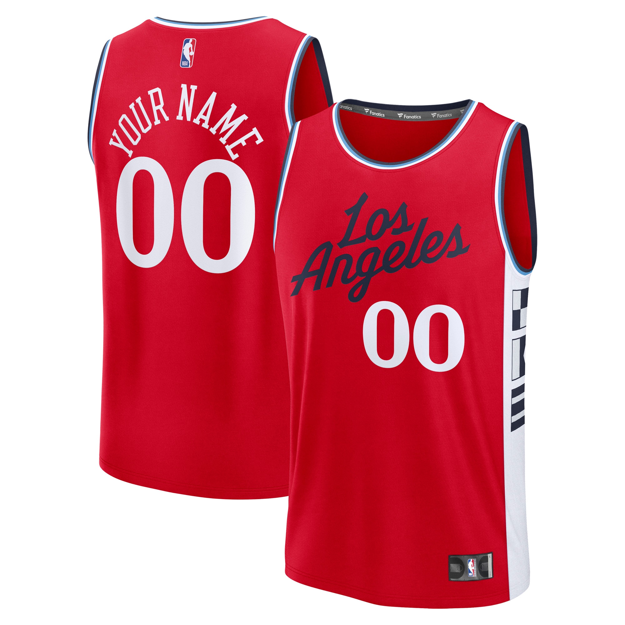 LA Clippers Fanatics Youth Fast Break Custom Jersey - Red - Statement Edition