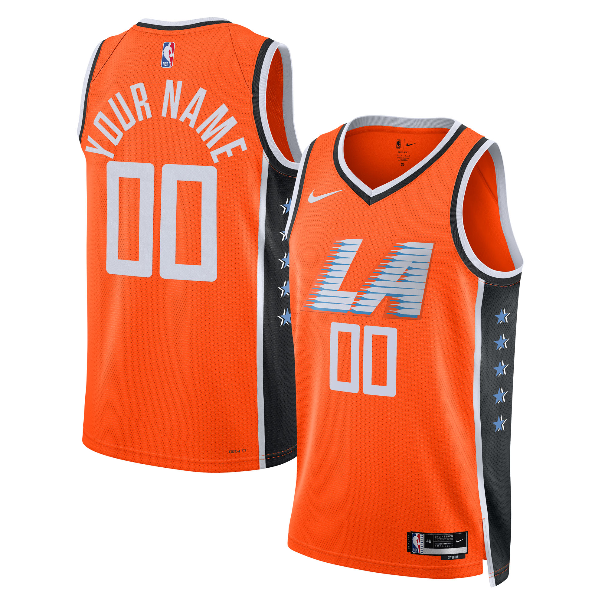 LA Clippers Unisex 2025/26 City Edition Swingman Custom Jersey - Orange