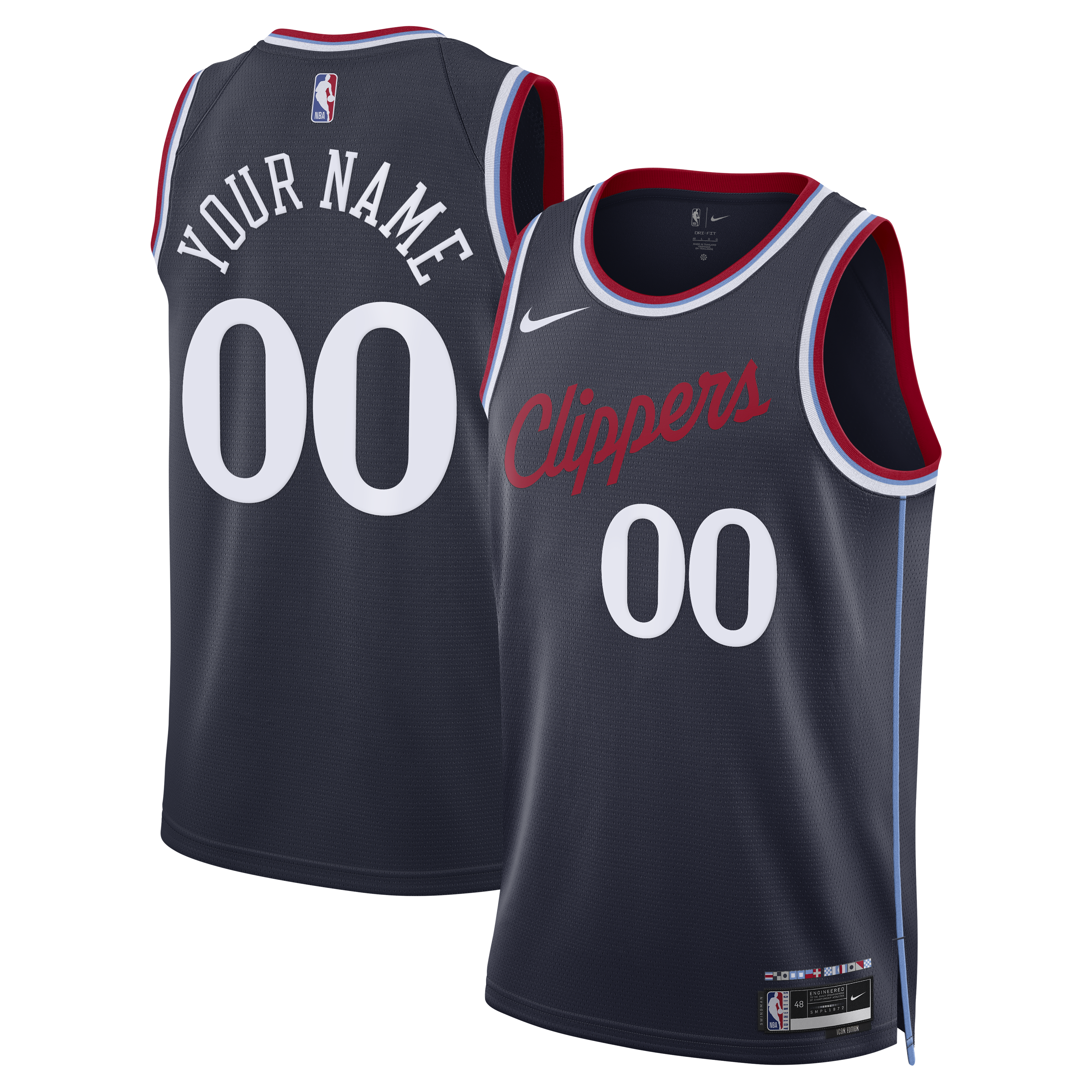 LA Clippers Unisex Swingman Custom Jersey - Icon Edition - Navy