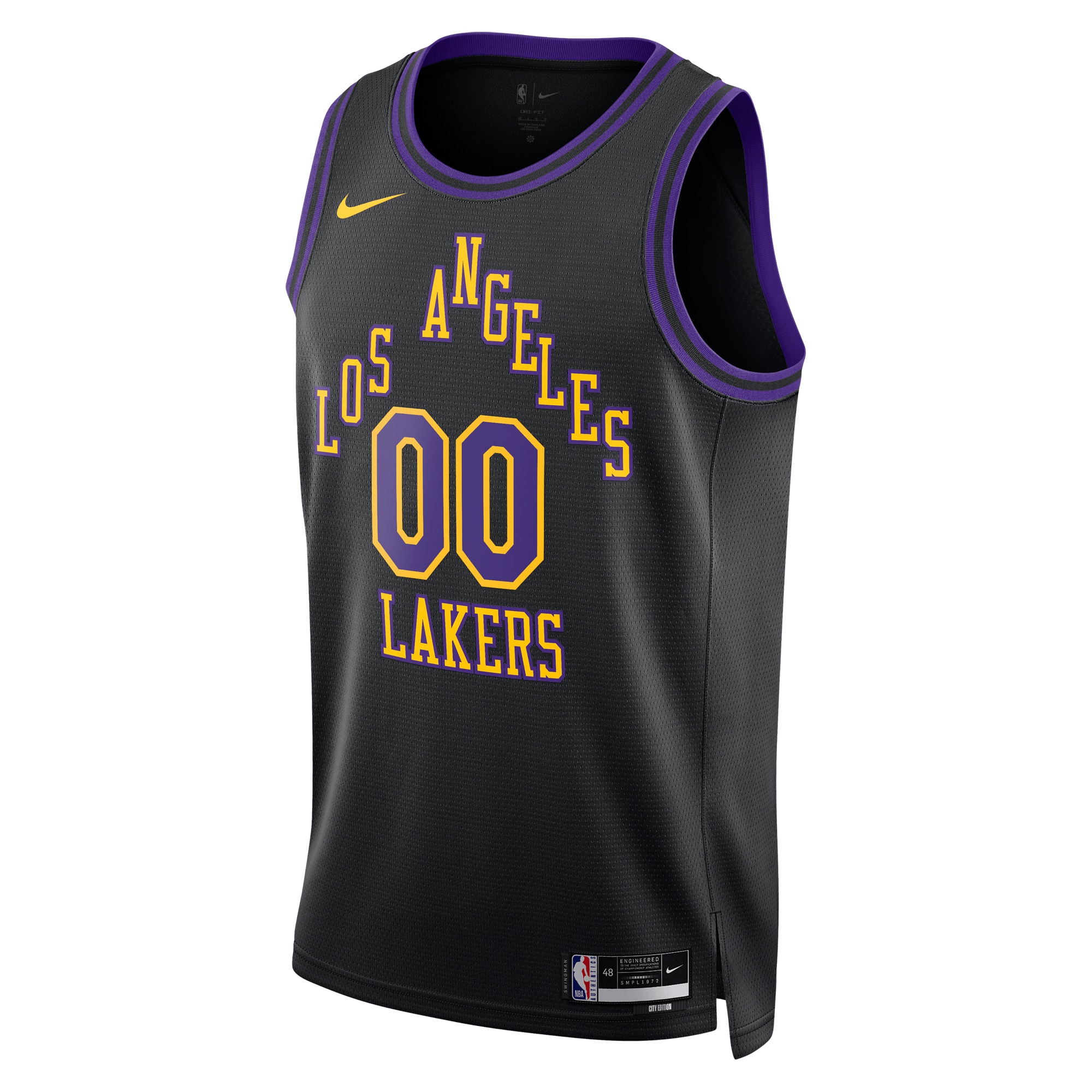 Alternative view of Lakers Black City Jersey - Nike Lakers Black City Edition Jersey 2